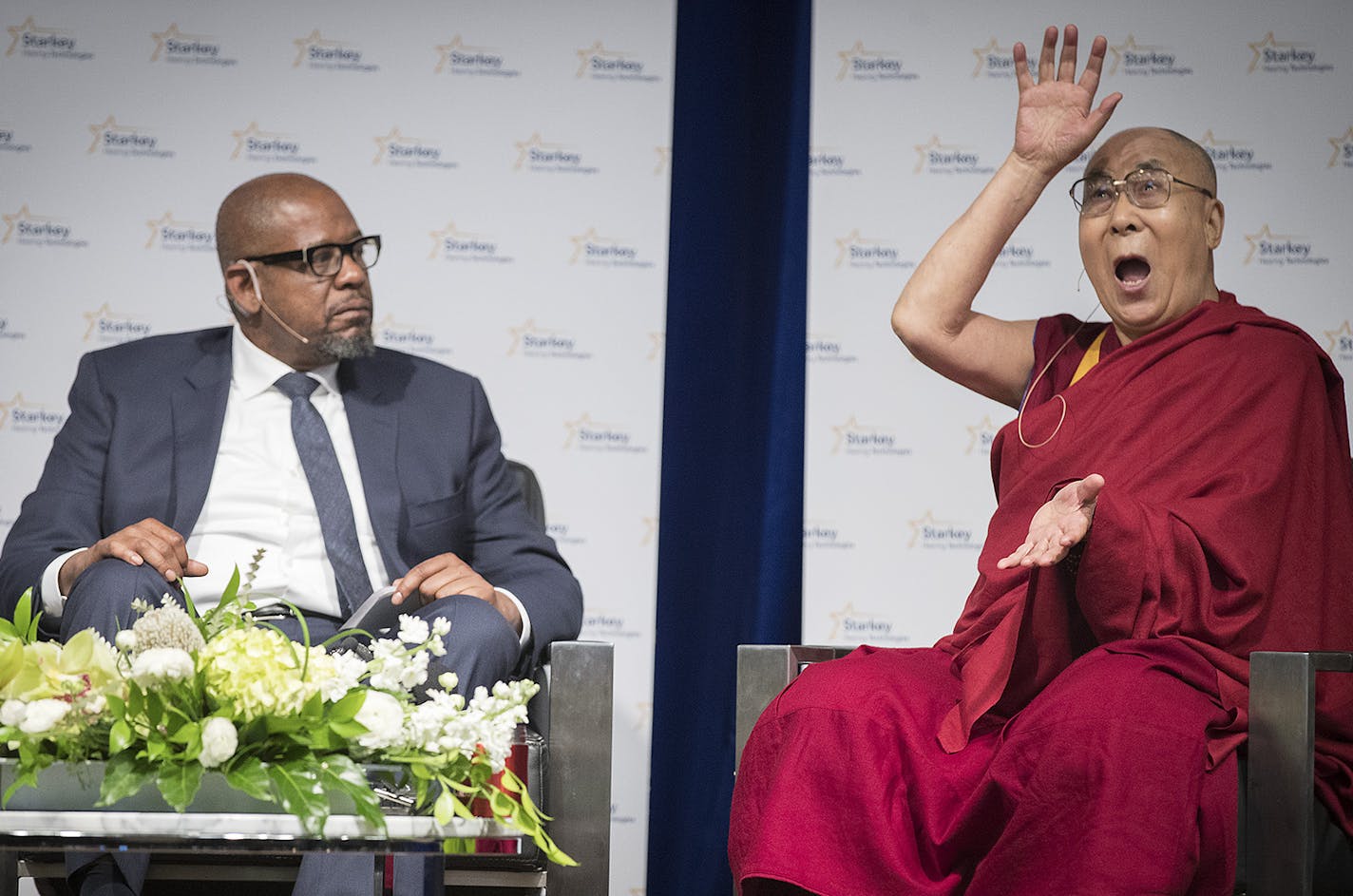 Actor Forest Whitaker and the Dalai Lama participated in a panel discussion at Starkey Hearing Technologies, Friday, June 23, 2017 in Eden Prairie, MN. ] ELIZABETH FLORES &#xef; liz.flores@startribune.com