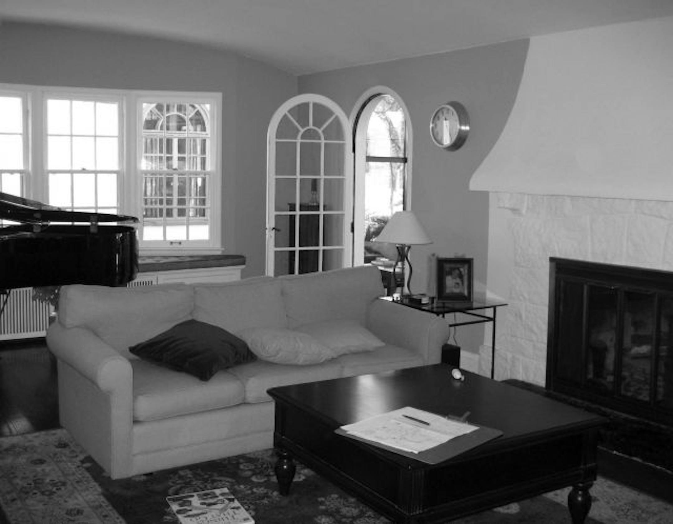 The architect and homeowners agreed that the original brick-and-plaster mantel needed to go.