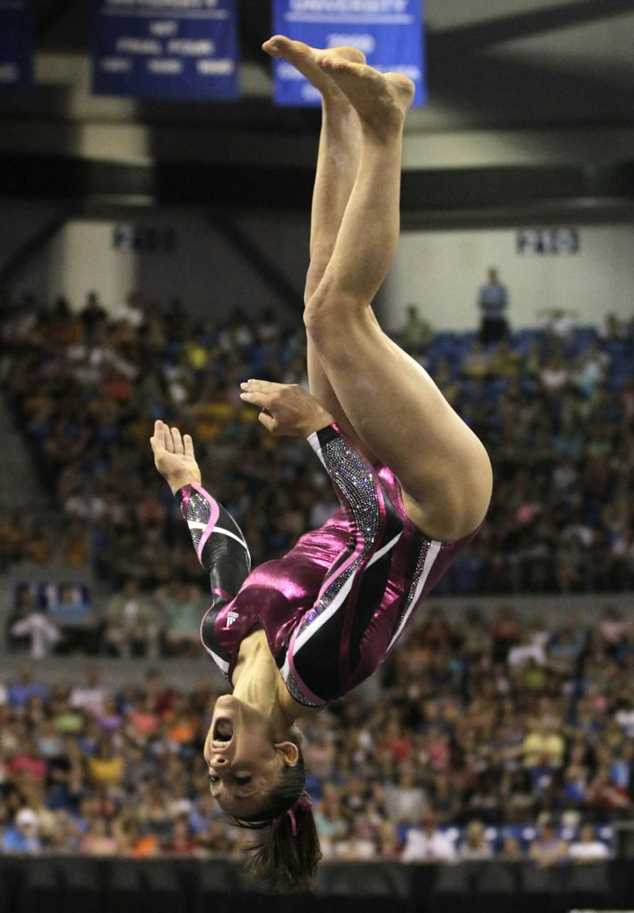 Jordyn Wieber competed in the floor exercise at the U.S. gymnastics championships Sunday. Wieber took the overall title.