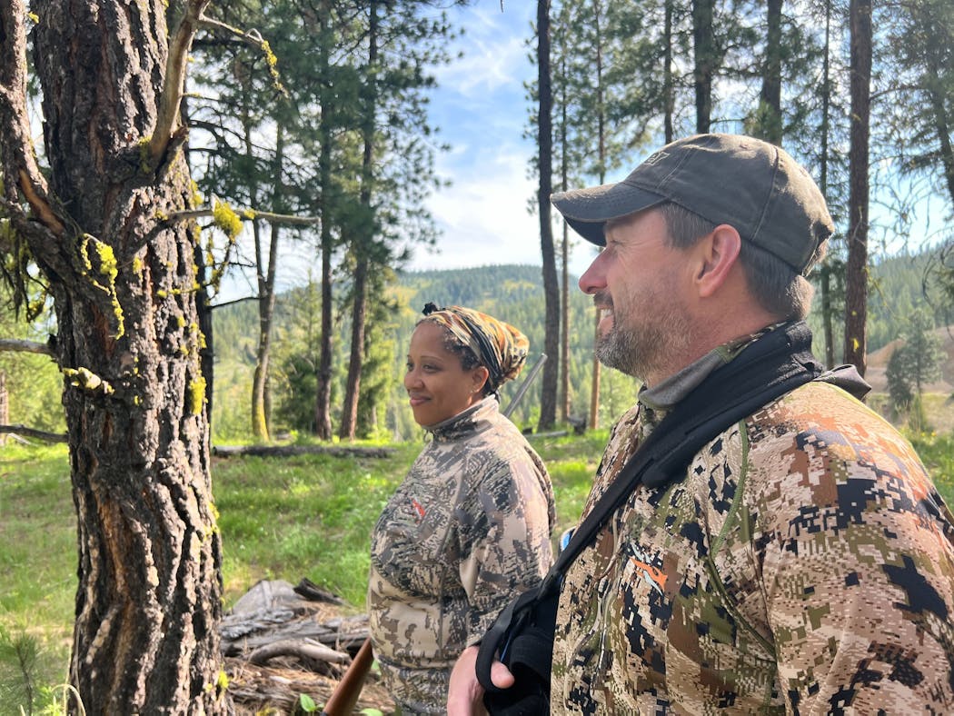 Mark Norquist, founder of Modern Carnivore, right, invited Twin Cities chef Lachelle Cunningham to take part in her first hunting trip last May. They hunted turkey on private land in McCall, Idaho.