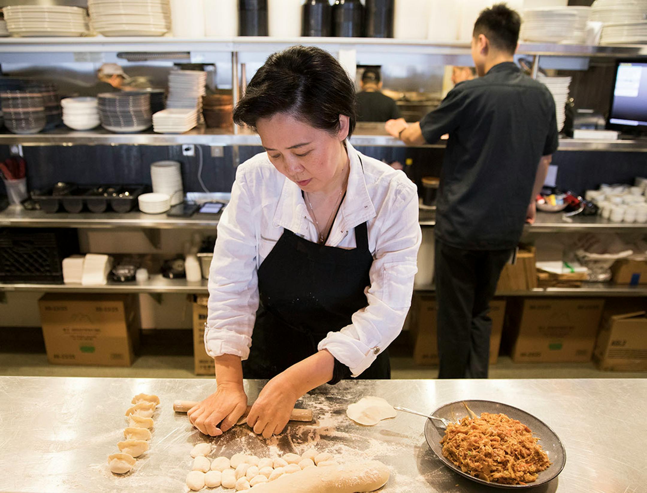 Owner Jessie Wong makes Sichuan dumplings from scratch.