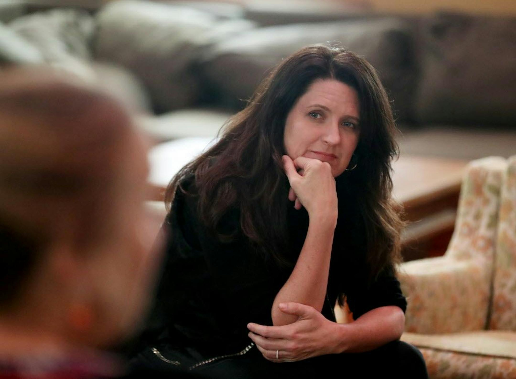 Peace-keeper Yvette Erasmus during a workshop in the Nonviolent Communication model she led at Solomon's Porch Wednesday, Nov. 7, 2018, in Minneapolis, MN.