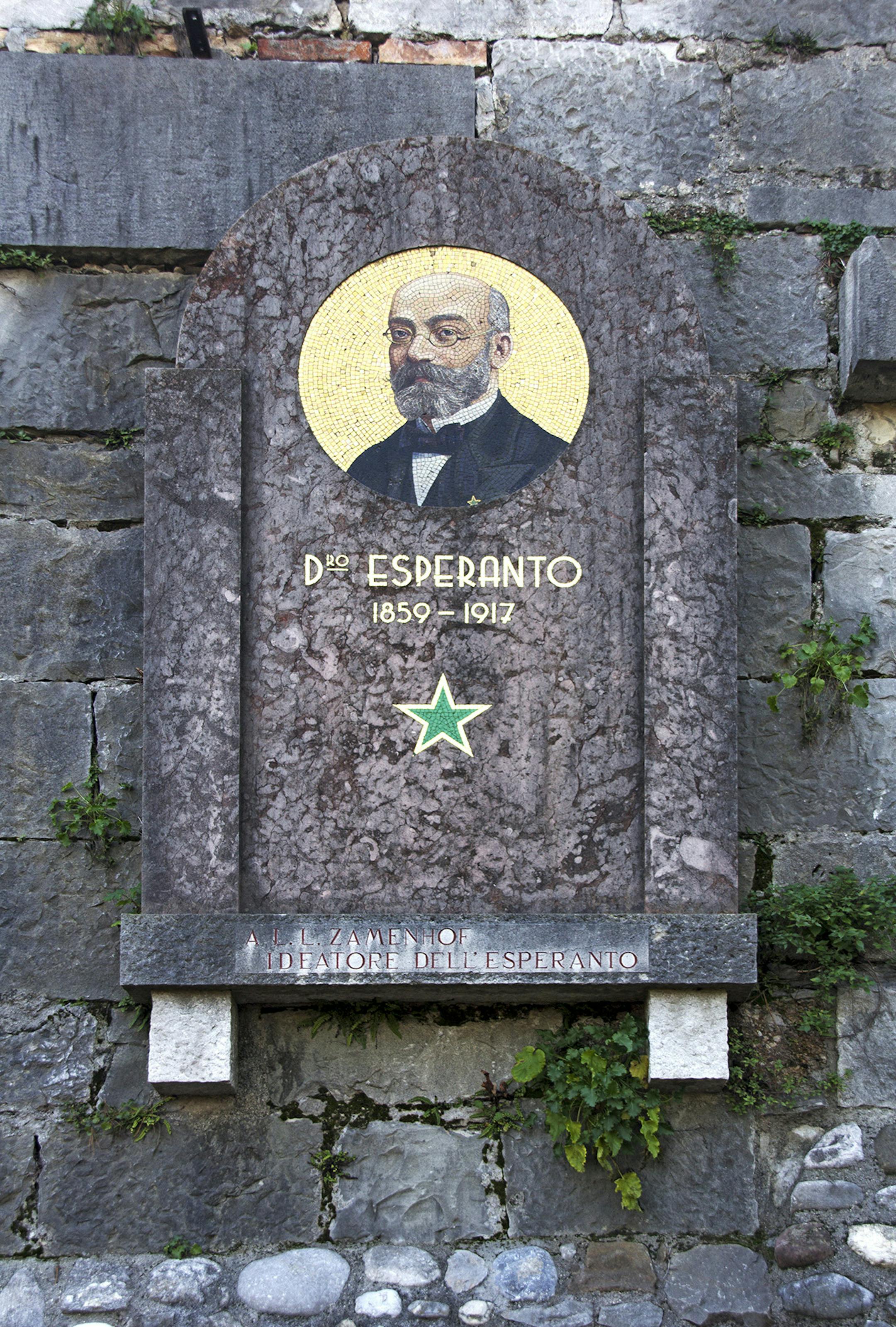 A plaque memorializes Ludwig Lazarus Zamenhof (1859-1917), on November 16, 2012, in Udine, Italy. Zamenhof is the inventor of Esperanto. (Dreamstime/TNS) ORG XMIT: 1265035