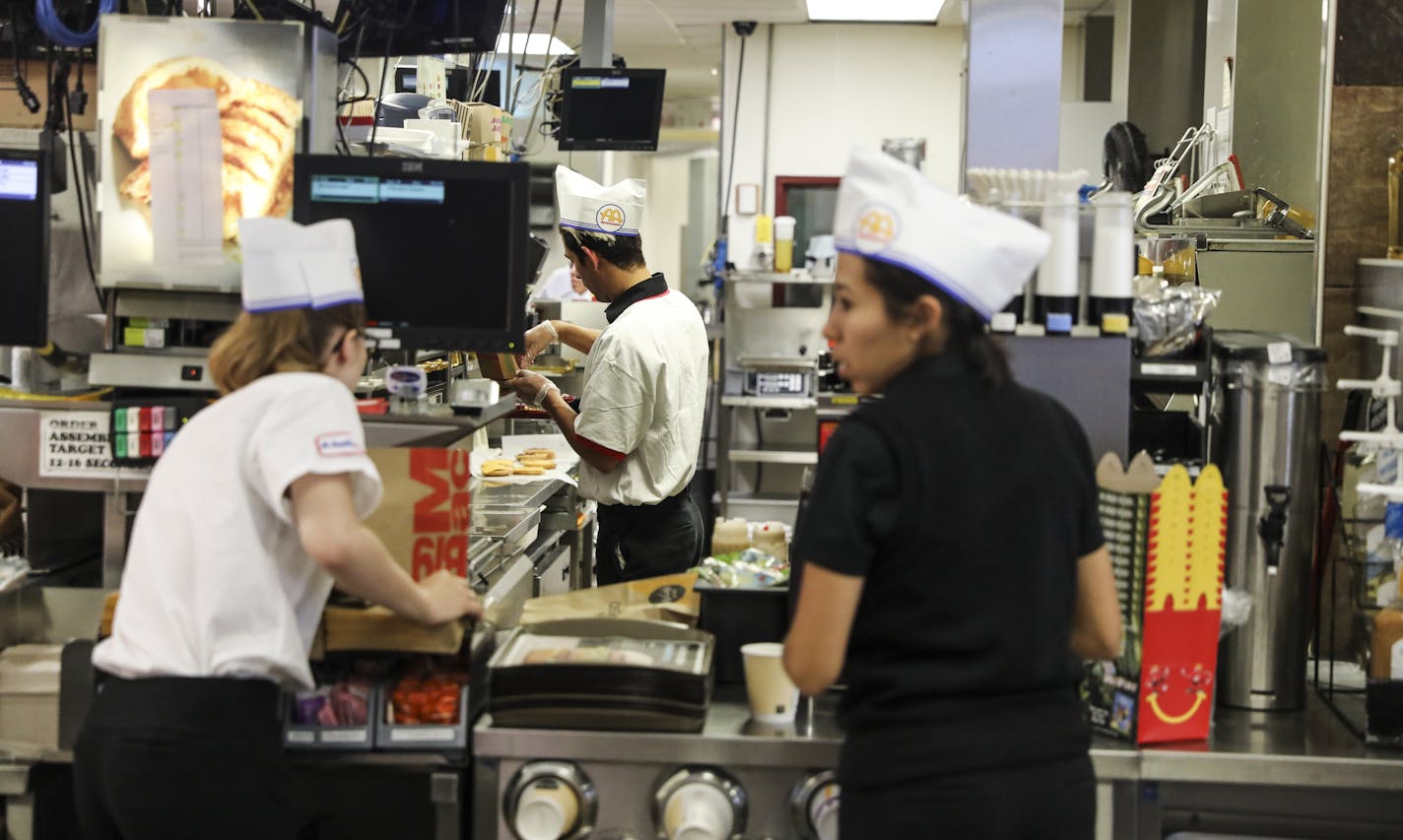 The Roseville McDonald's celebrated 60 years of business with sixty cents hamburgers and free cake and throwback uniforms on Monday, September 25, 2017, in Roseville, Minn. This Roseville location was the first McDonald's in Minnesota and 63rd nationwide. Now there are over 14,000 in the U.S. ] RENEE JONES SCHNEIDER &#x2022; renee.jones@startribune.com The Minnesota