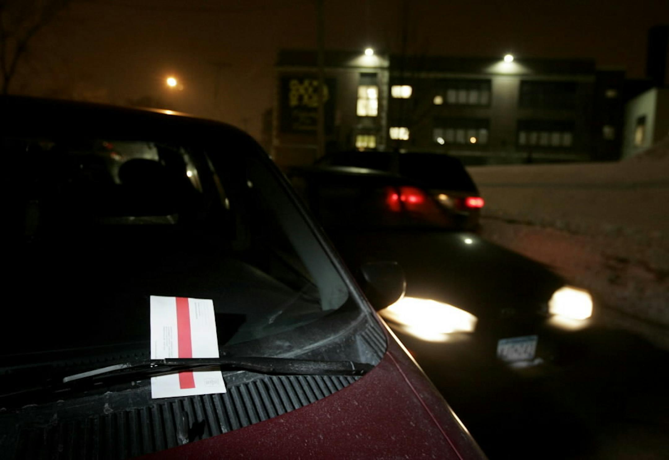 File photo of car ticketed for parking violation.