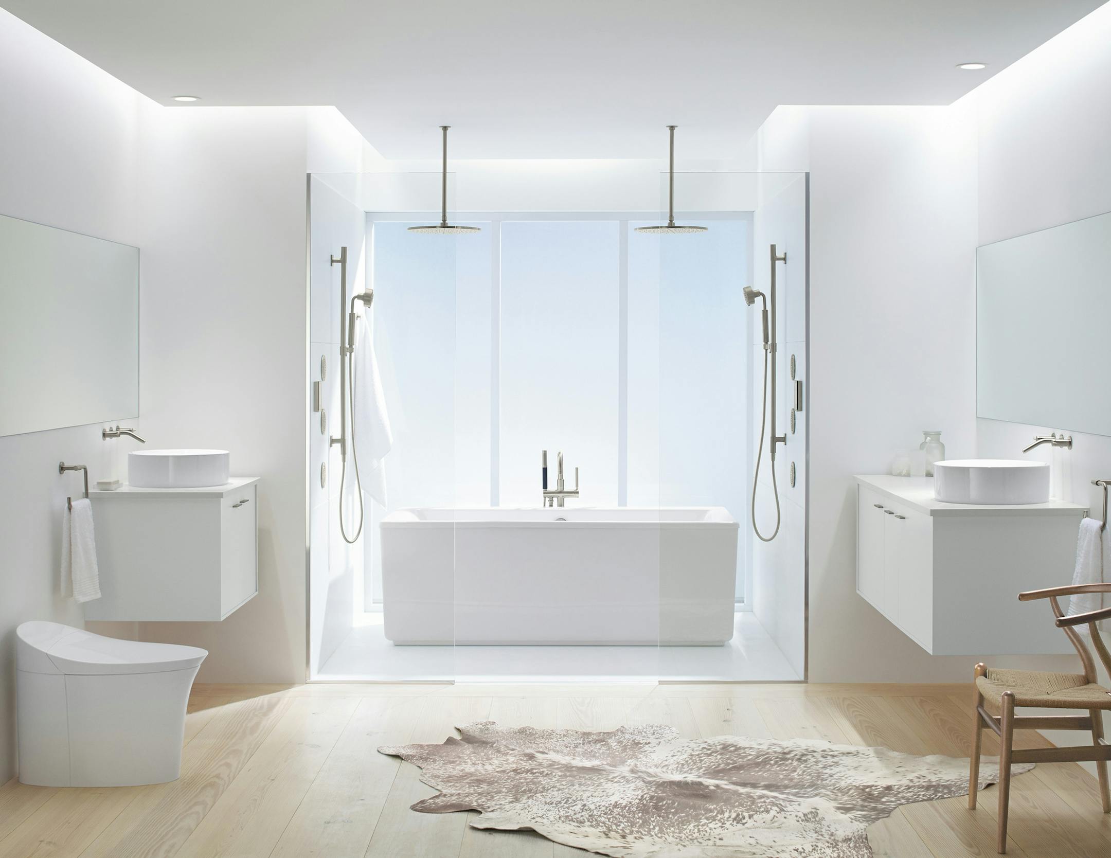 A new bathroom color trend is going with a white-on-white palette. (Kohler) ORG XMIT: 1226130