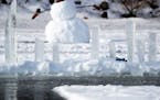 Chuck Zwilling and his crew worked on cutting the ice for their giant floating ice carousel -- more than 130 meters across -- on Green Prairie Fish La