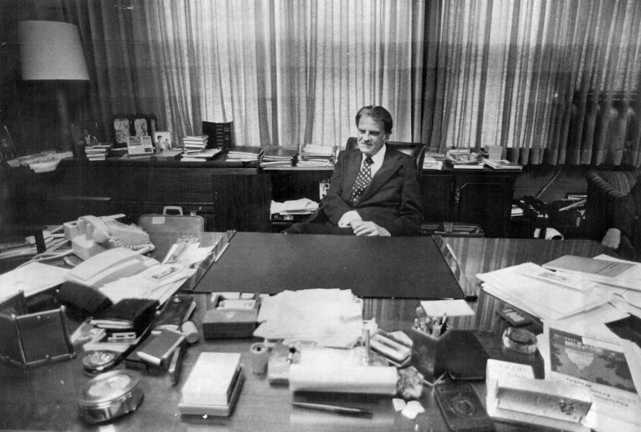 February 28, 1976: Billy Graham, whose book on angels was the nation's best-selling nonfiction work last year, is writing a book on the Holy Spirit. The evangelist said this week that his interest in the subject was spurred by the recent book, "The New Pentecost," by Cardinal Leo Suenans of Belgium.