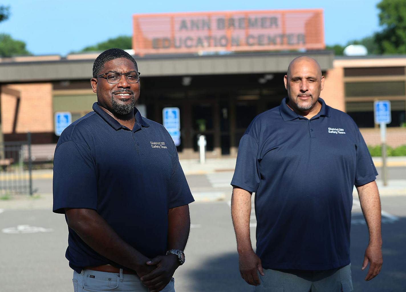Theon Jarrett and Don West of Intermediate District 287. The cooperative serving about 1,000 high-needs kids in Hennepin County is reporting success after beginning to phase out the use of school resource officers four years ago.
