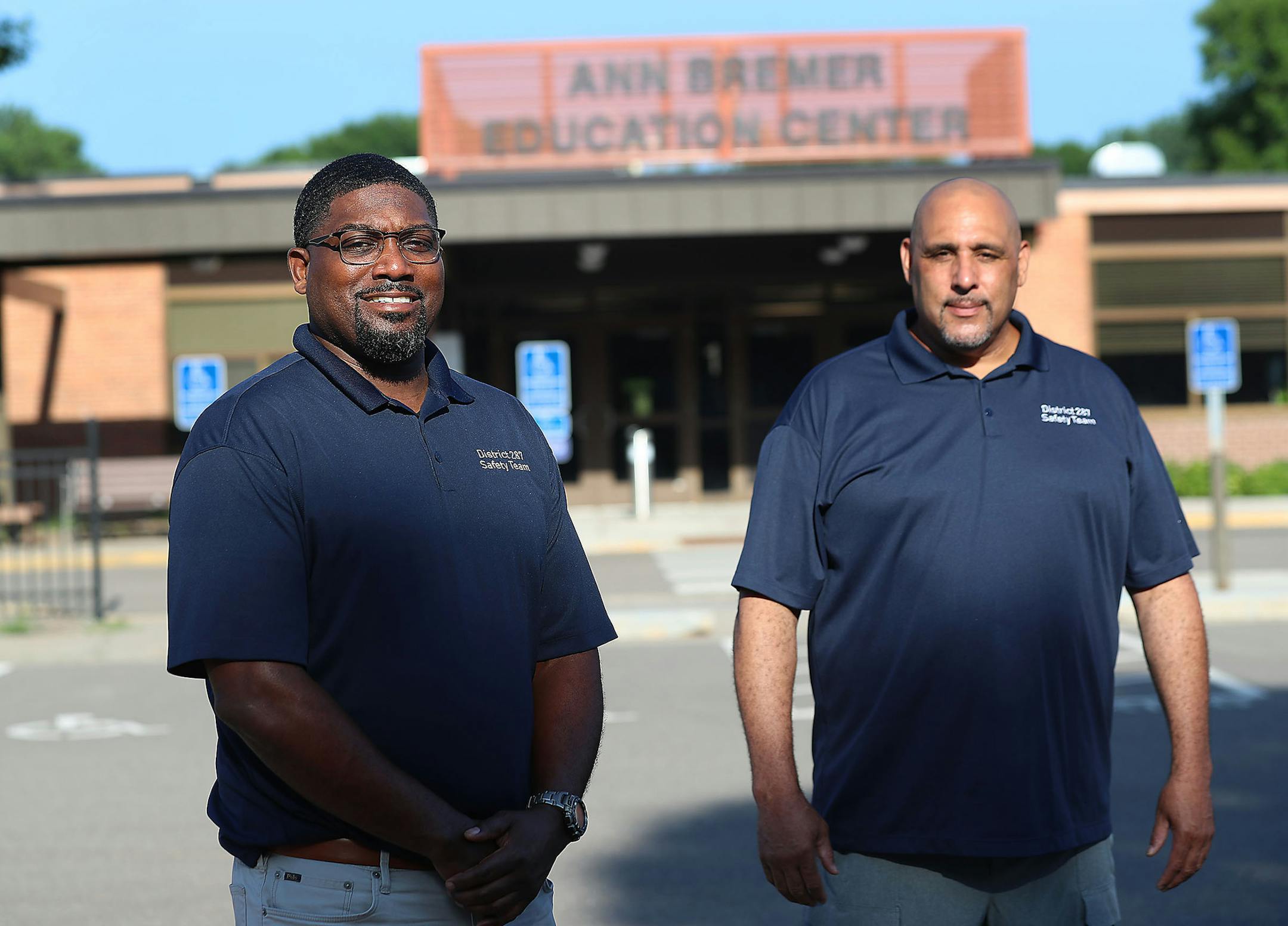Theon Jarrett and Don West of Intermediate District 287. The cooperative serving about 1,000 high-needs kids in Hennepin County is reporting success after beginning to phase out the use of school resource officers four years ago.