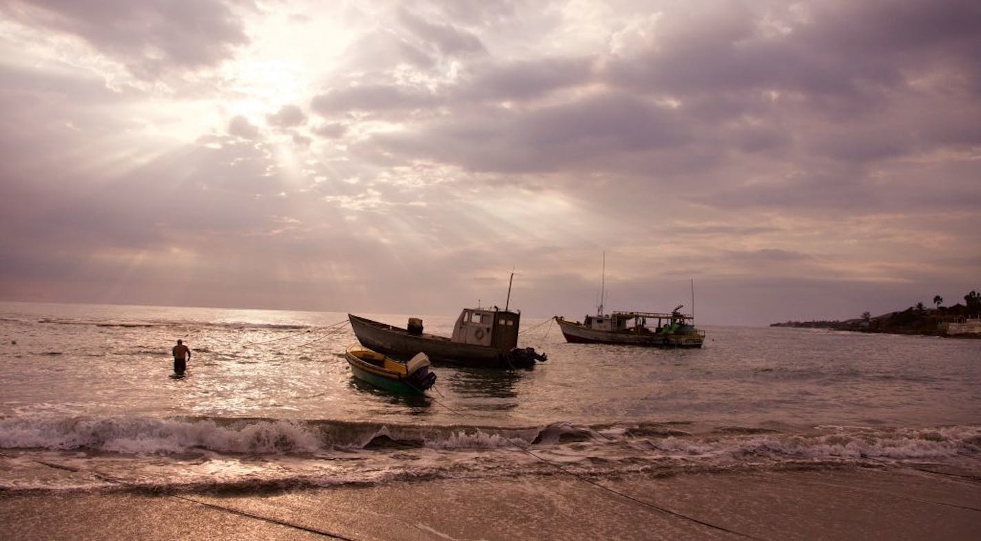 The end of another day of fishing off Calabash Bay on Jamaica's Treasure Beach.