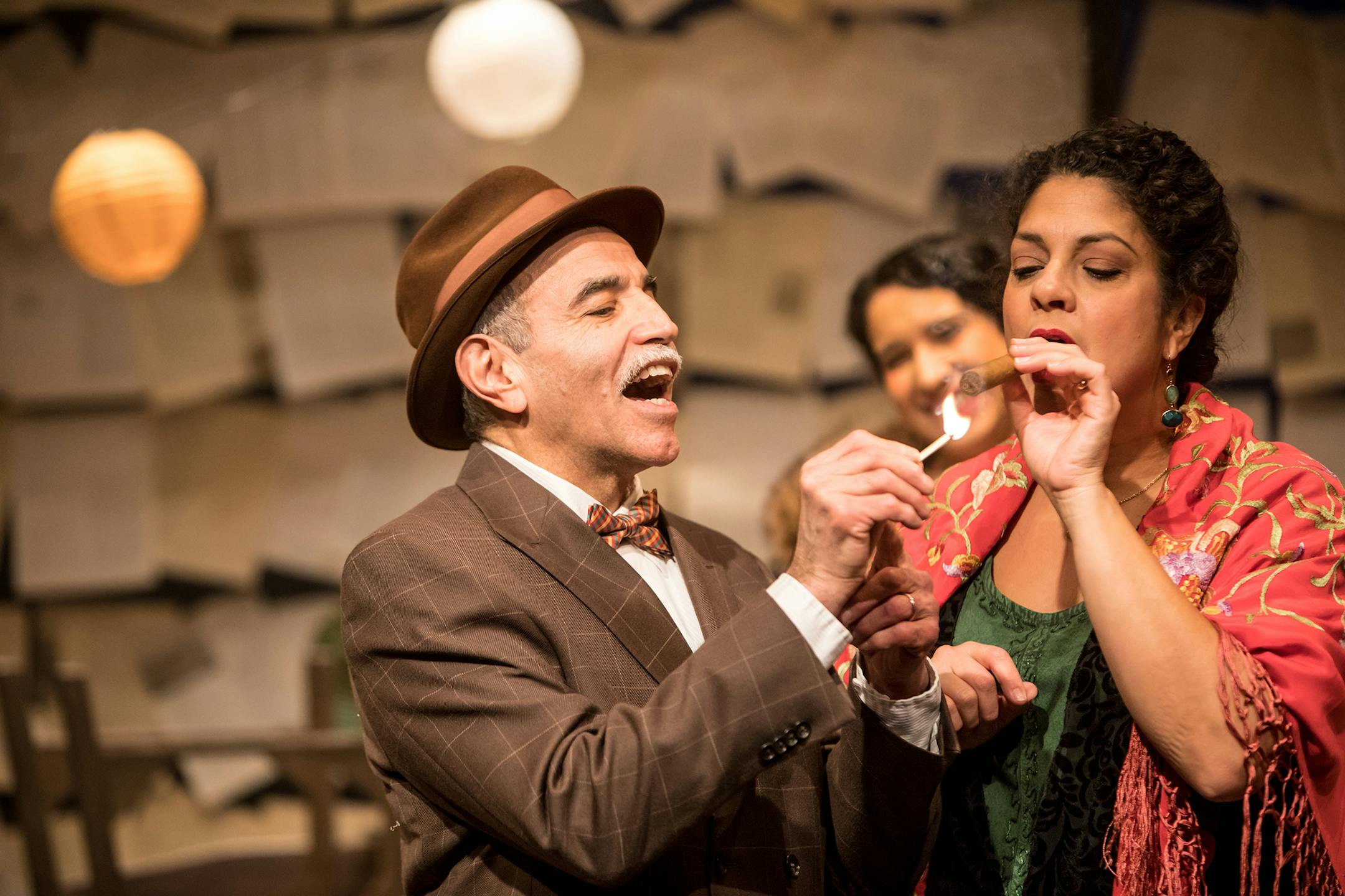 Al Clemente Saks (Santiago), Cristina Florencia Castro (Marela) and Adlyn Carreras (Ofelia) in “Anna in the Tropics” at the Jungle Theater.