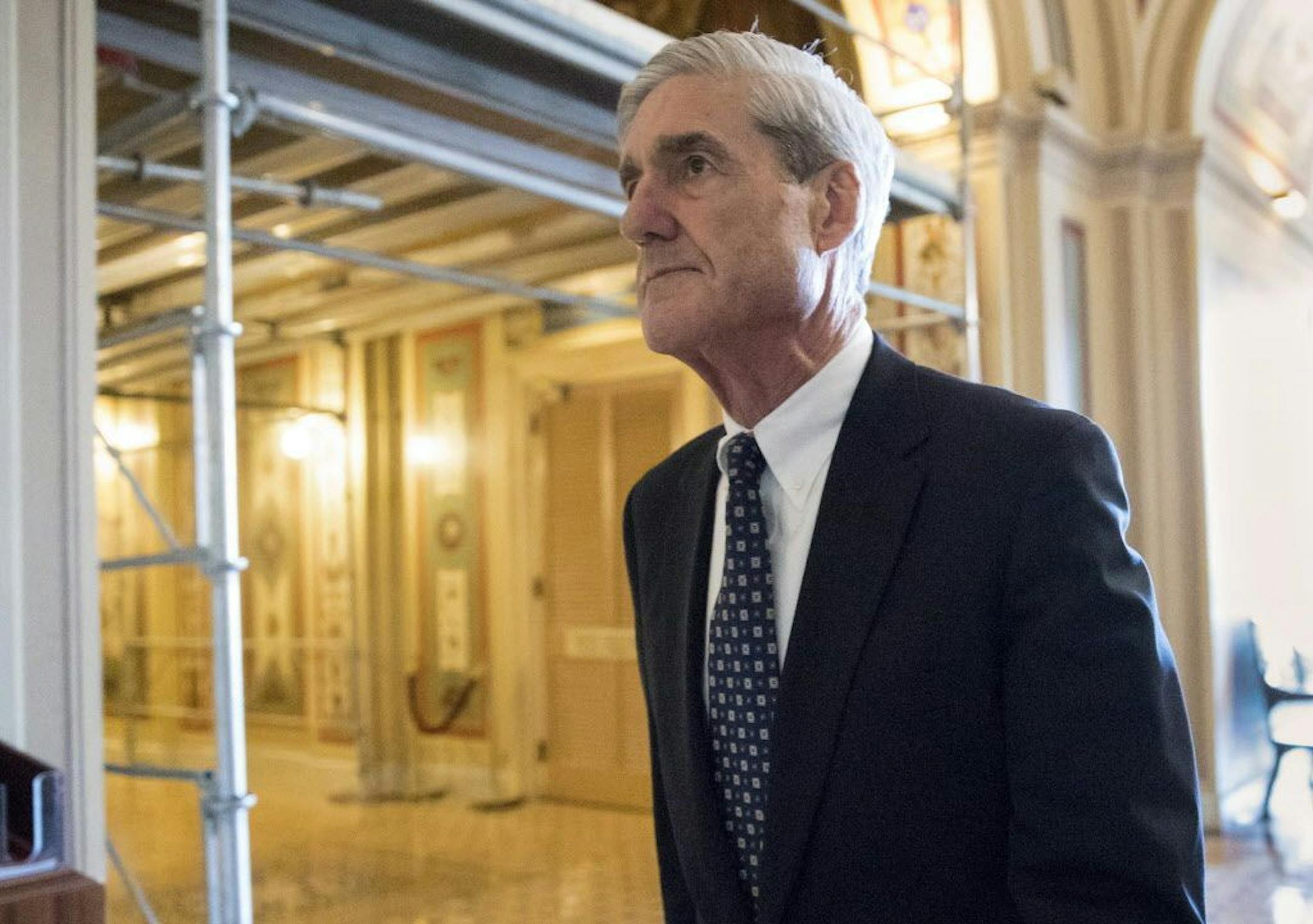 In this June 21, 2017, file photo, special counsel Robert Mueller departs after a meeting on Capitol Hill in Washington.