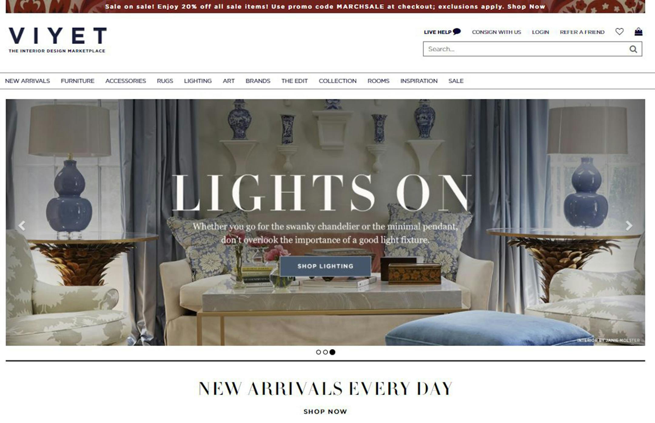 Screen grab of Viyet.