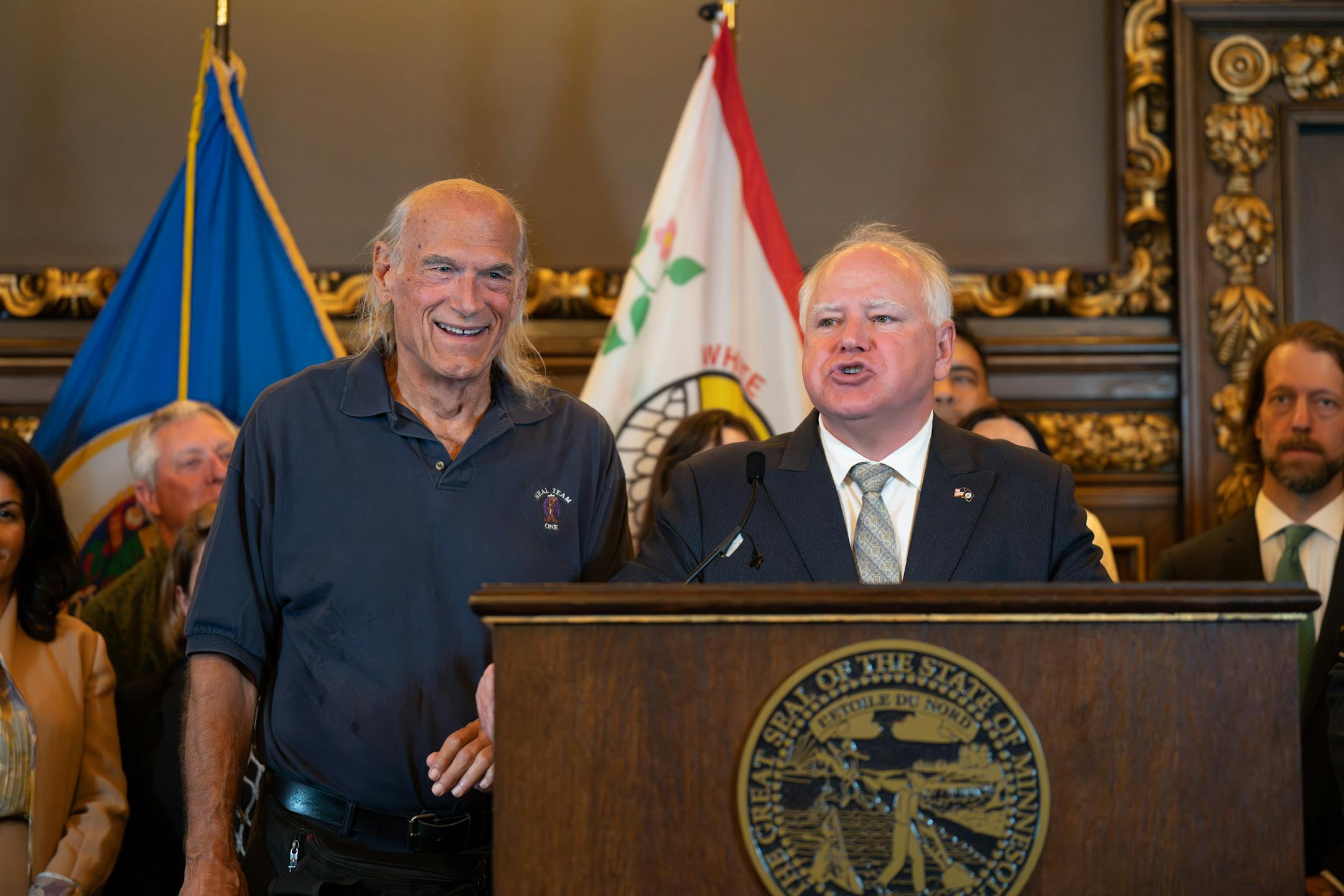 Former Governor Jesse Ventura was on hand as Gov. Tim Walz legalized marijuana in Minnesota with the stroke of a pen on Tuesday, May 30, 2023 St. Paul, Minn.