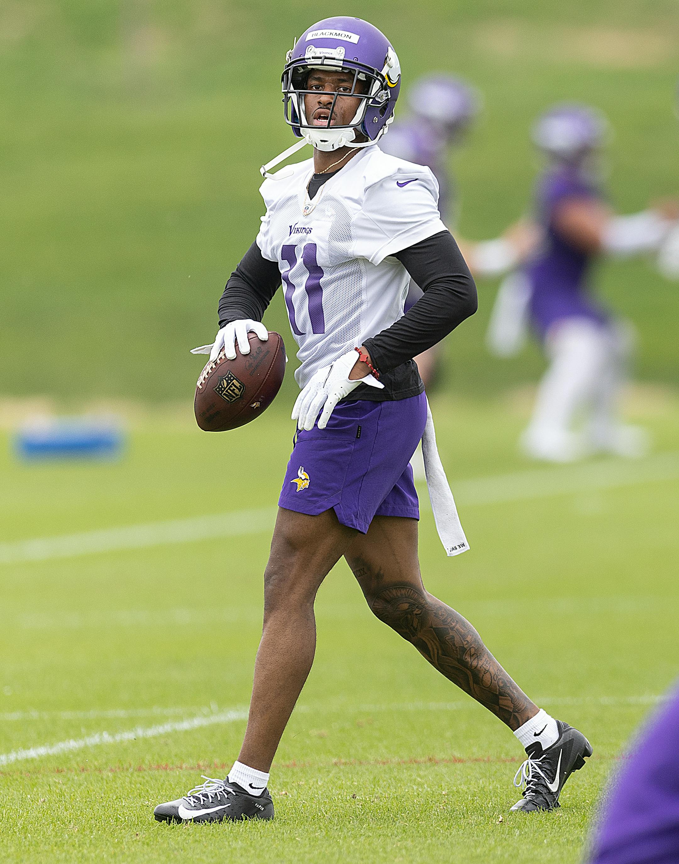 Minnesota Vikings cornerback Mekhi Blackmon during Rookie Mini Camp at TCO Performance Center in Eagan, Minn., on Friday, May 12, 2023.