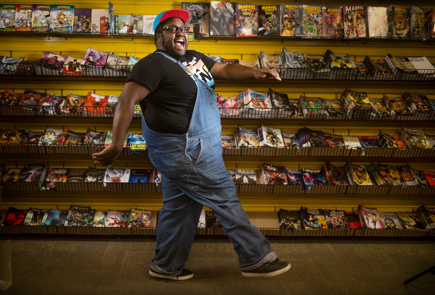 Portrait of Twin Cities rapper Nur-D .] Jerry Holt • Jerry.Holt@startribune.com Twin Cities rapper Nur-D leads the pack in First Avenue's annual Best New Bands showcase on Saturday. Matt Allen spent his day at his favorite store "Source Comics" Thursday January 16, 2020 in Roseville ,MN.