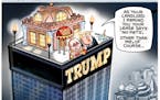 Sack cartoon: Trump Tower penthouse