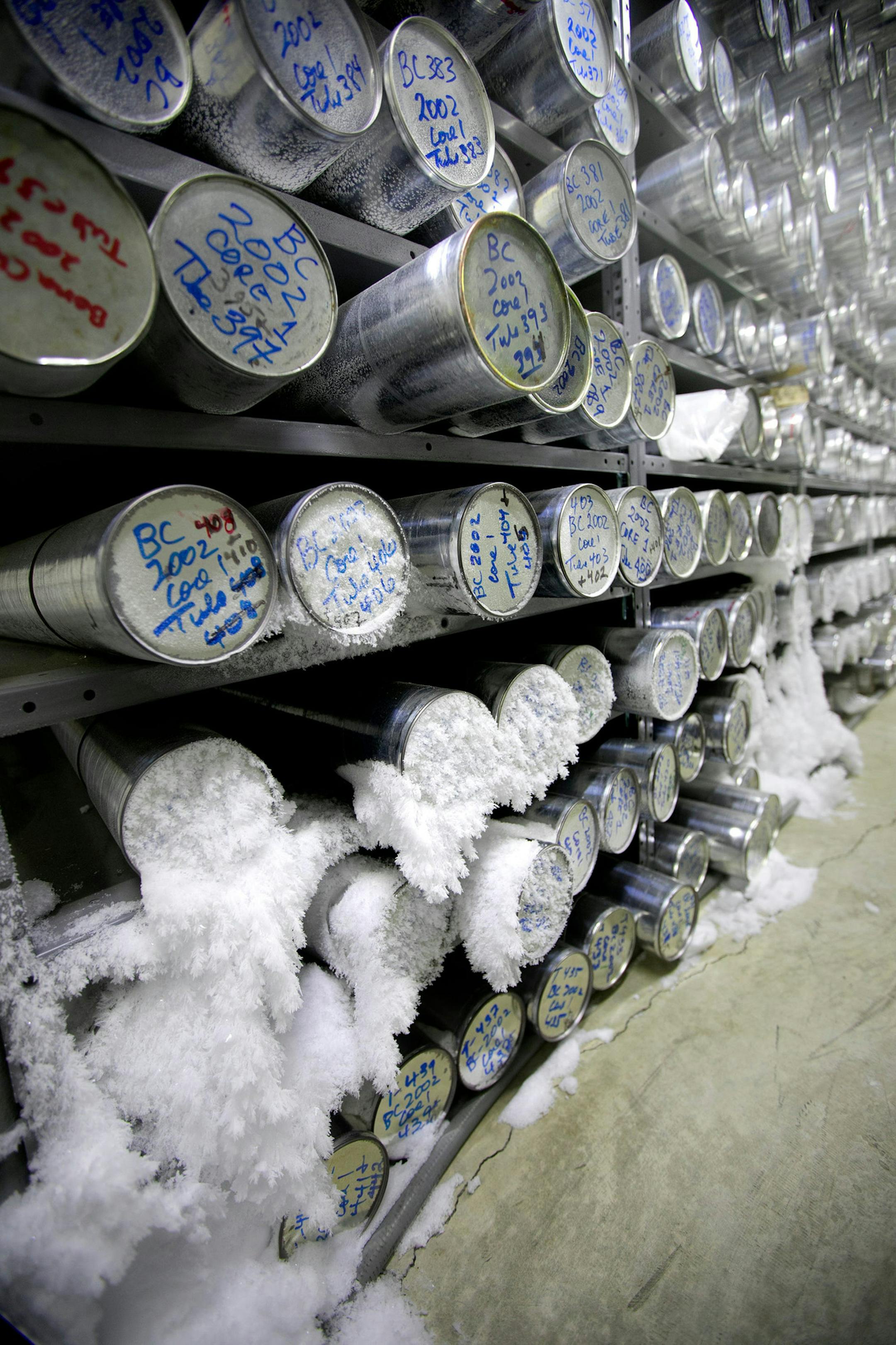The freezer that keeps ice cores at the Byrd Polar Climate and Research Center at Ohio State University is in need of updating. (Courtney Hergesheimer/Columbus Dispatch/TNS) ORG XMIT: 1829075