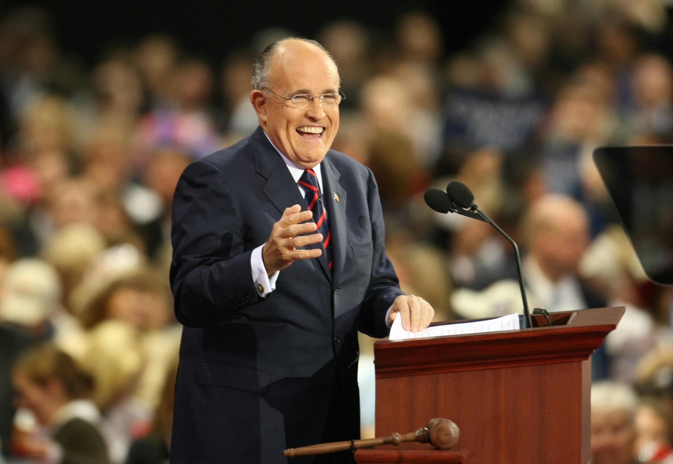 Former New York City Mayor Rudy Giuliani spoke Wednesday night.