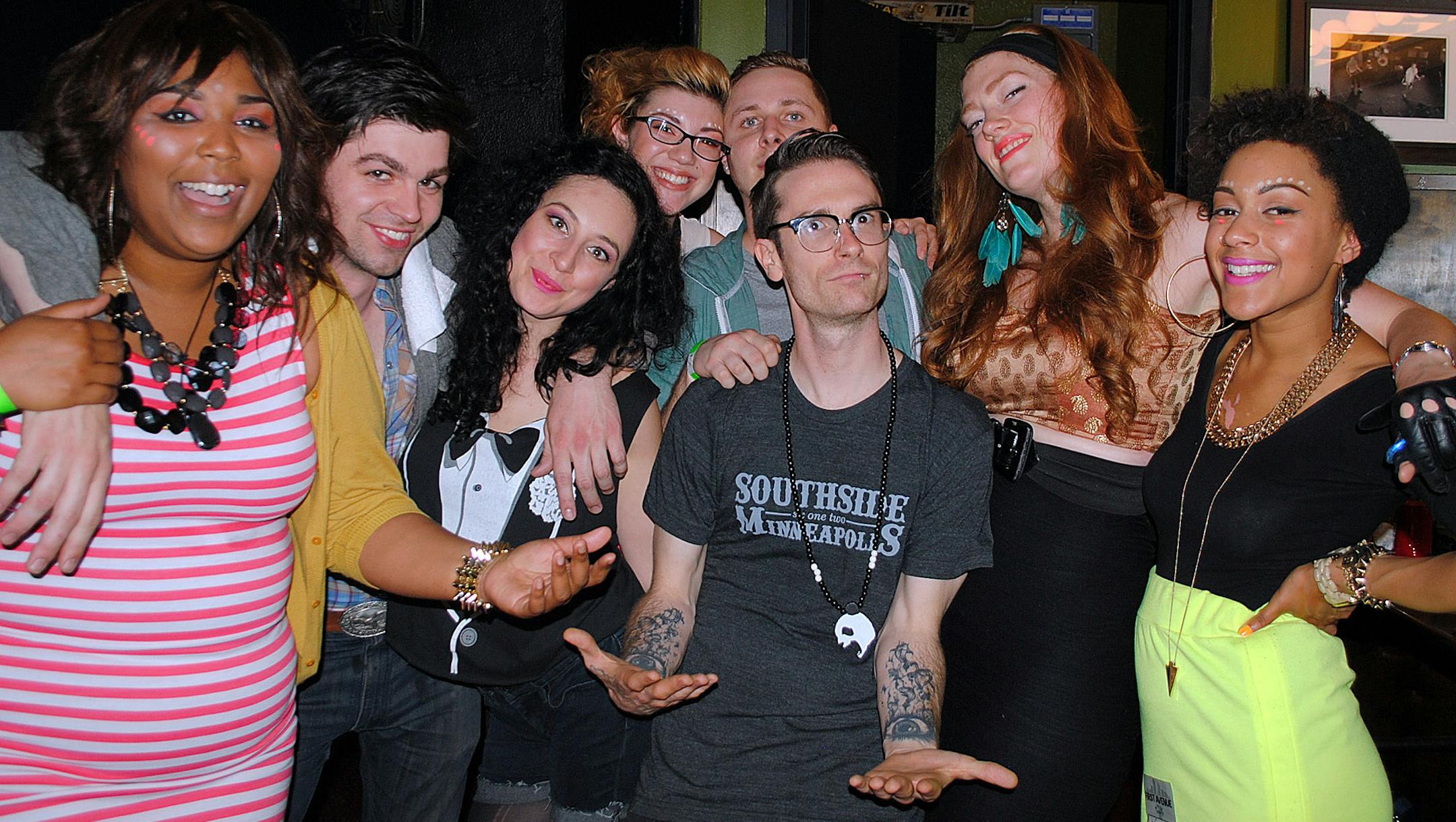 For Face Time June 16, 2013. Left to right: Lizzo, Broch Lammers, La Manchita, DJ Lanae, Supreme Being, Sean Anonymous, Hannah von der Hoff, Qwinn Wilson.