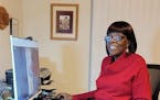 Zenobia Silas-Carson used her computer to access training programs for people with vision impairment.