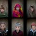 COMBO - This combination of 6 images taken between Friday, Jan. 24, 2014 and Monday, Jan. 27, 2014, shows Afghan refugee children in a slum on the out