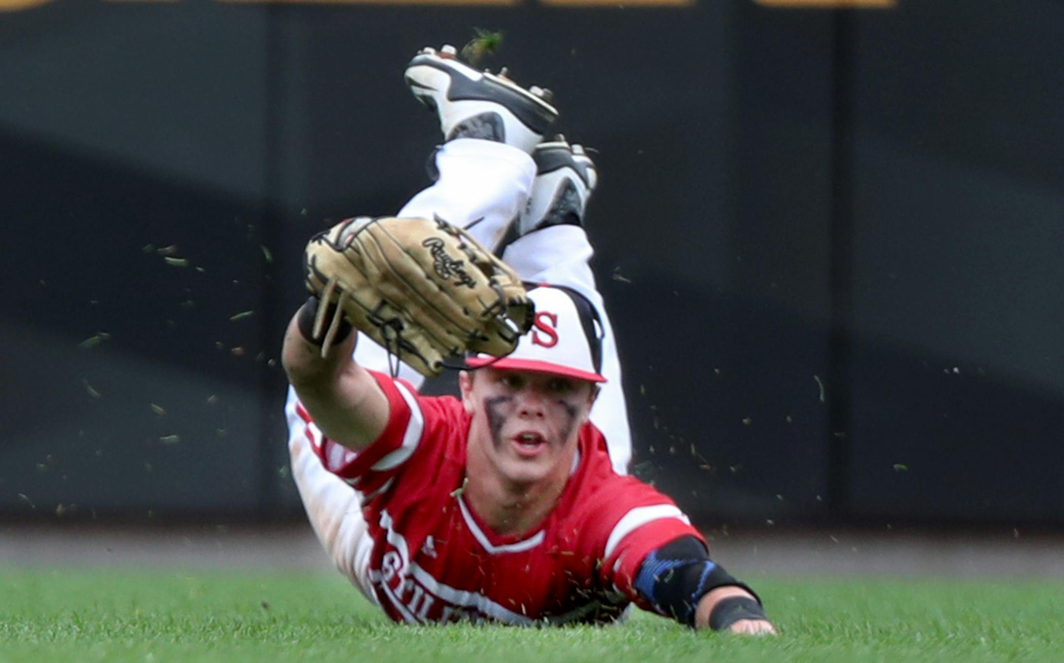 Stillwater center fielder Drew Gilbert, who returns this season, made a spectacular catch during Stillwater's semifinal win over Blaine in the Class 4A last June CHS Field in St. Paul. Photo: DAVID JOLES • david.joles@startribune.com