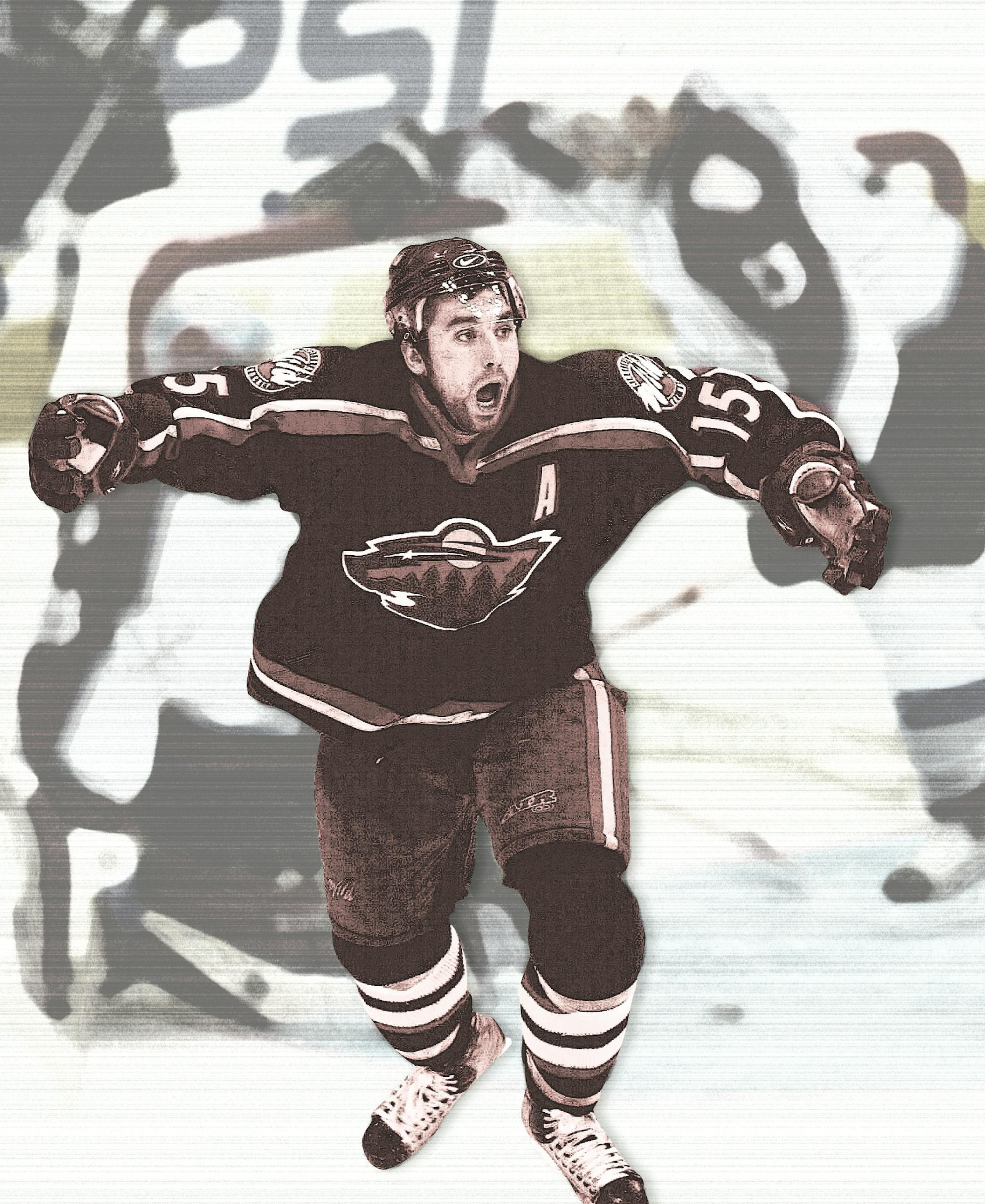 Denver, CO. Tuesday 4/22/2003 - Minnesota Wild -VS- Colorado Avalanche, Game 7 Game Winner!!!!! // Andrew Brunette scores the winning goal in overtime. ORG XMIT: MIN2013021319194157 ORG XMIT: MIN1305011509113020