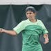 Mounds View 7th-grader Christo Alex defeated Edina's Luke Westholder, 7-5, 6-7, 4-6, during their match at the Class AA Boys' tennis state tournament 