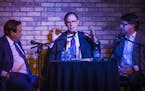 Twin Cities attorneys Joe Friedberg and Ron Rosenbaum, center, joined Dean Strang for a discussion at Sisyphus Brewing in Minneapolis on Jan. 27, 2016
