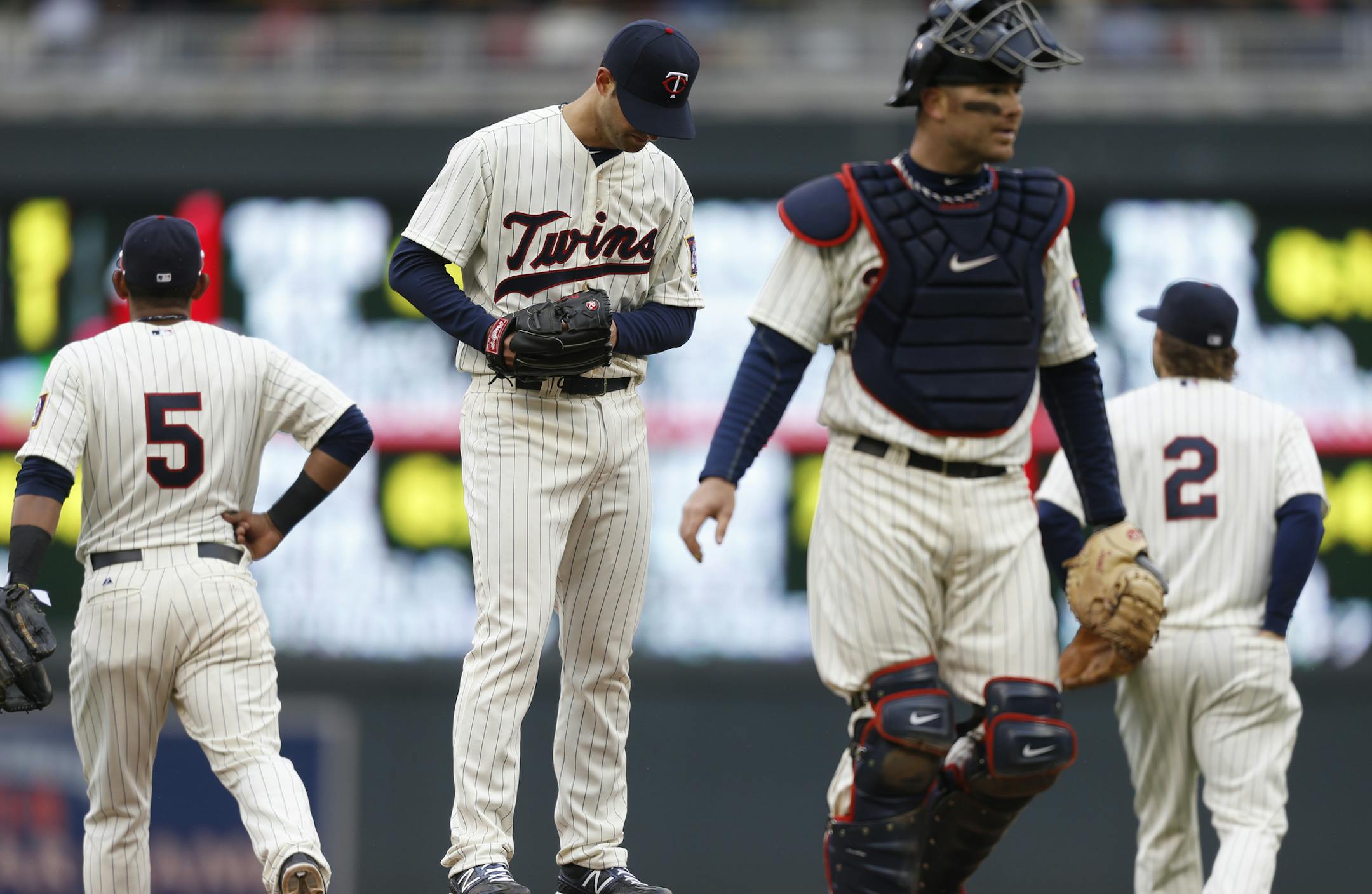 At the Twins game against the Mets on 3/13/13,Scott Diamond pitched 4 and 1/3 innings and was charged with all four runs