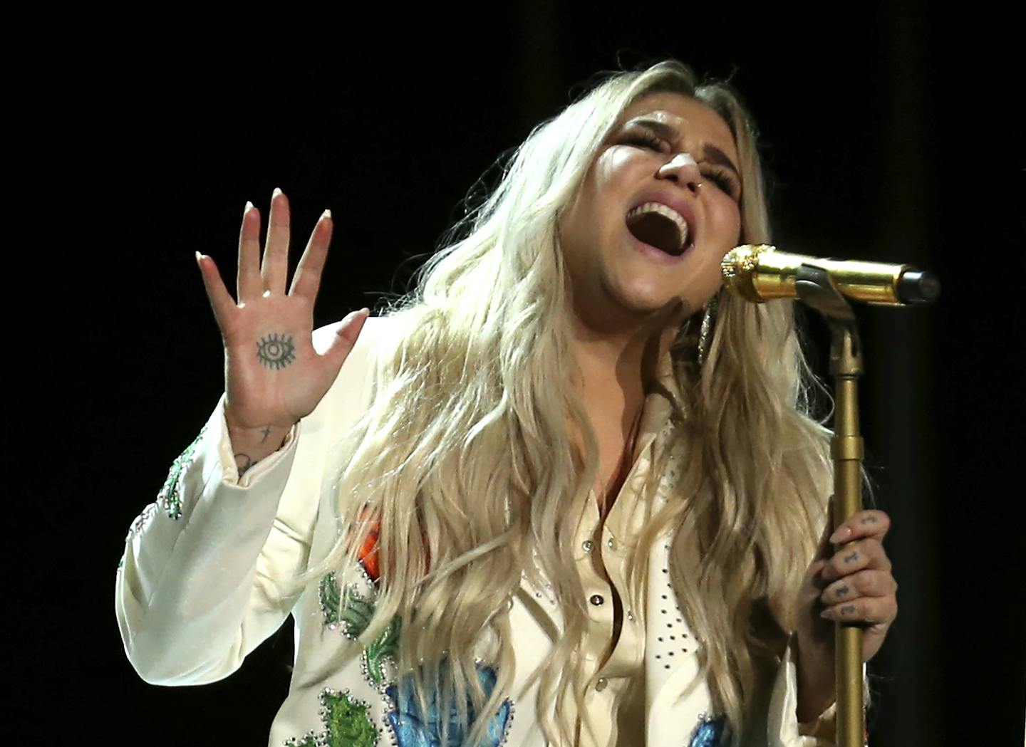 Kesha performed "Praying" at the Grammy Awards earlier this year.