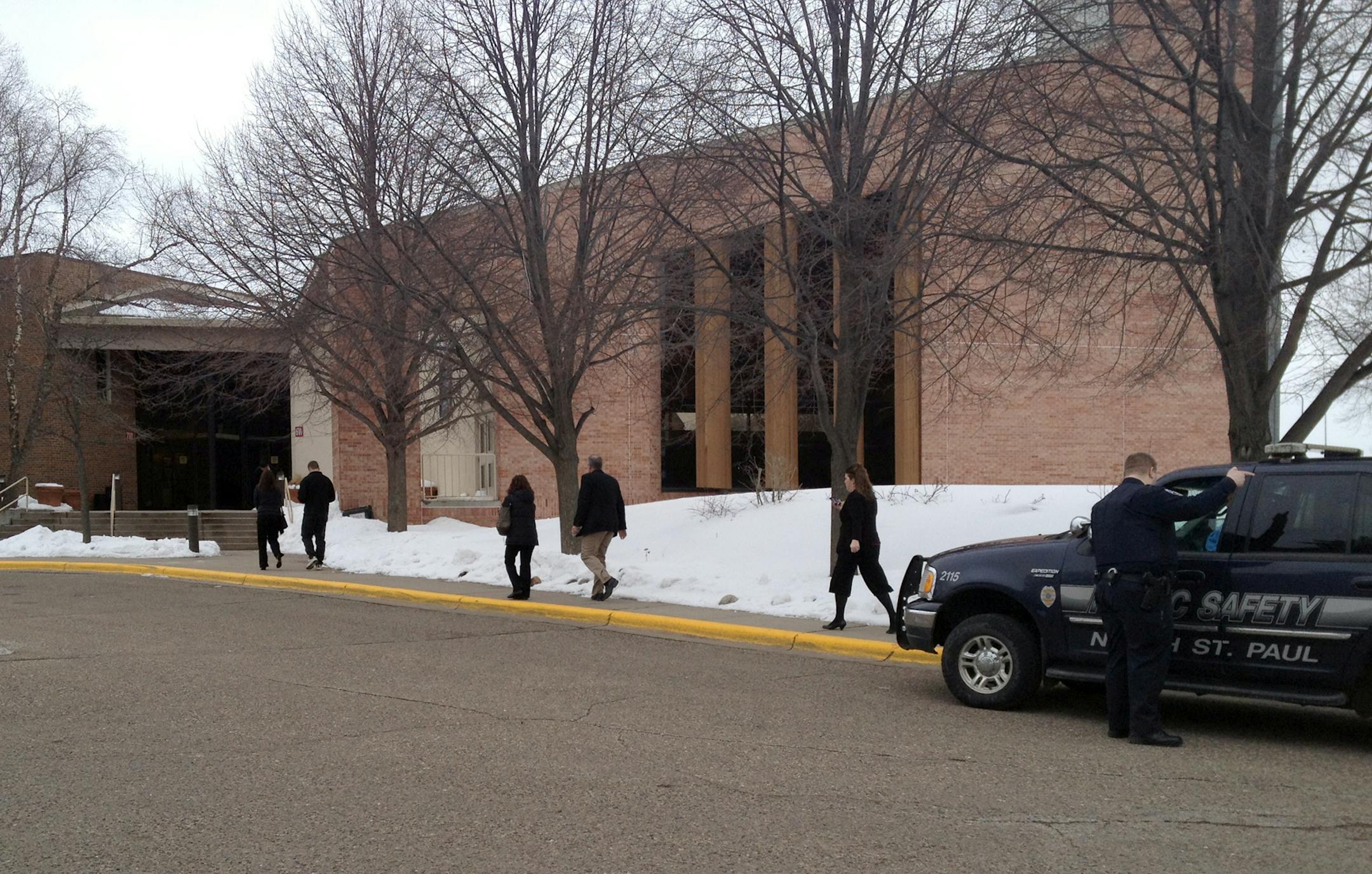 Friends and family gathered at St. Mark's Evangelical Lutheran Church in North St. Paul for a private service Thursday, Feb. 28, 2013, for Anna Hurd, 16, who was found dead in a Maplewood park.