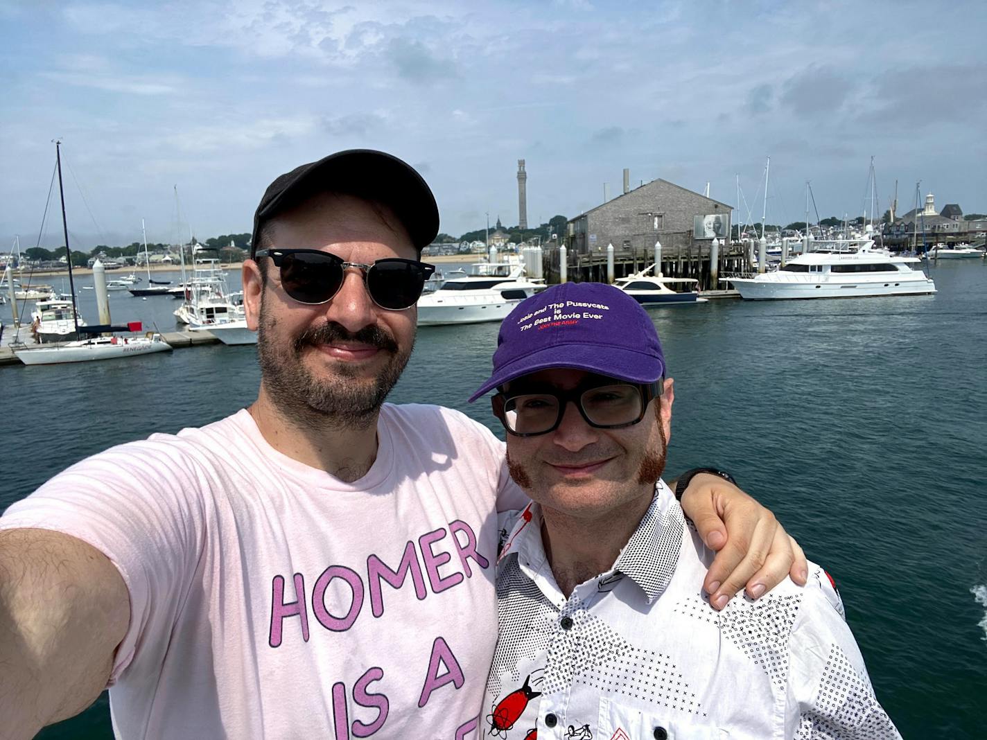 Brandon Echter said he and his partner, Louie Pearlman, pictured together, caught the coronavirus after visiting Provincetown. Both were fully vaccinated, Echter said.. MUST CREDIT: Courtesy of Brandon Echter.