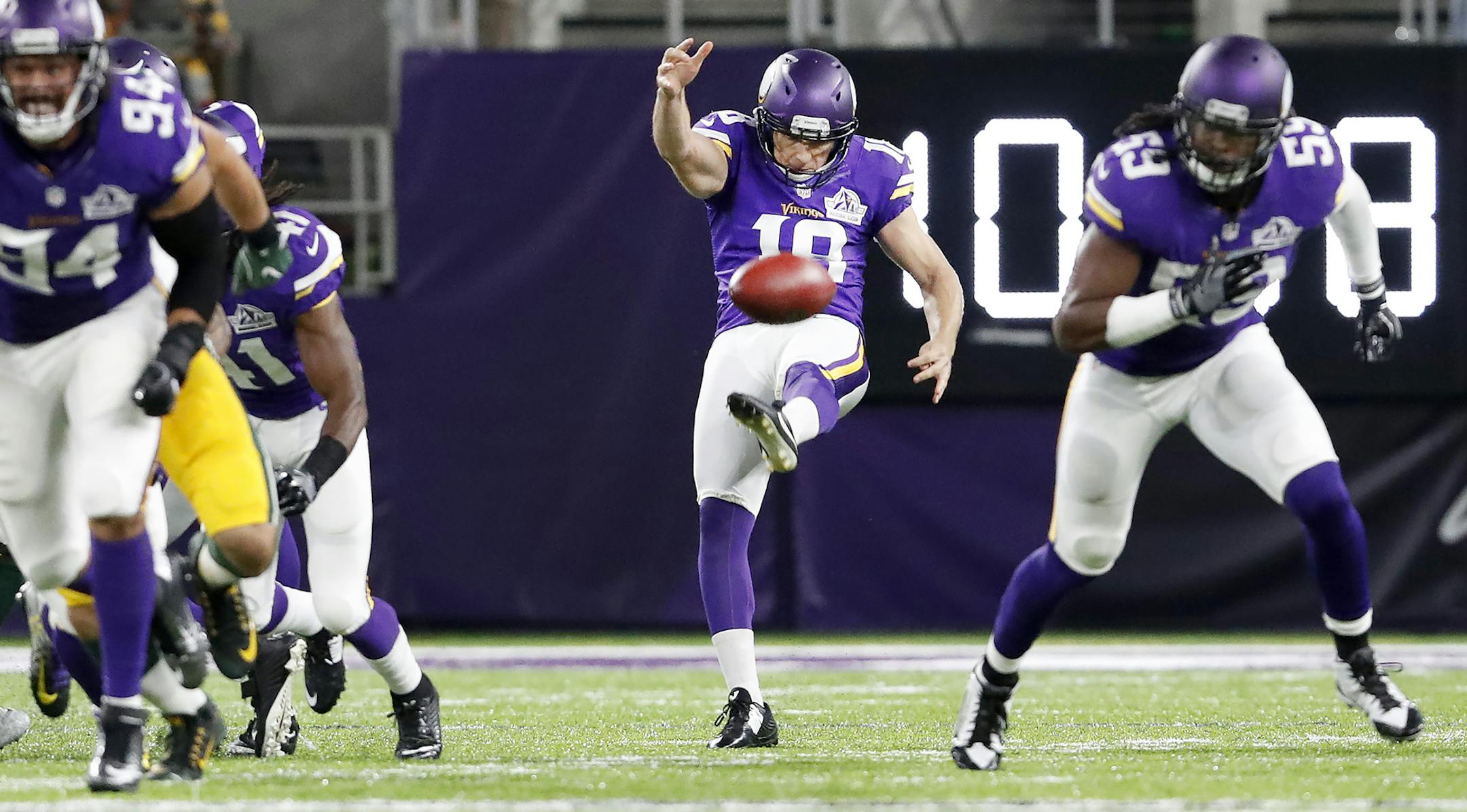 Minnesota Vikings punter Jeff Locke. ] CARLOS GONZALEZ cgonzalez@startribune.com - September 18, 2016, Minneapolis, MN, US Bank Stadium, NFL, Minnesota Vikings vs. Green Bay Packers
