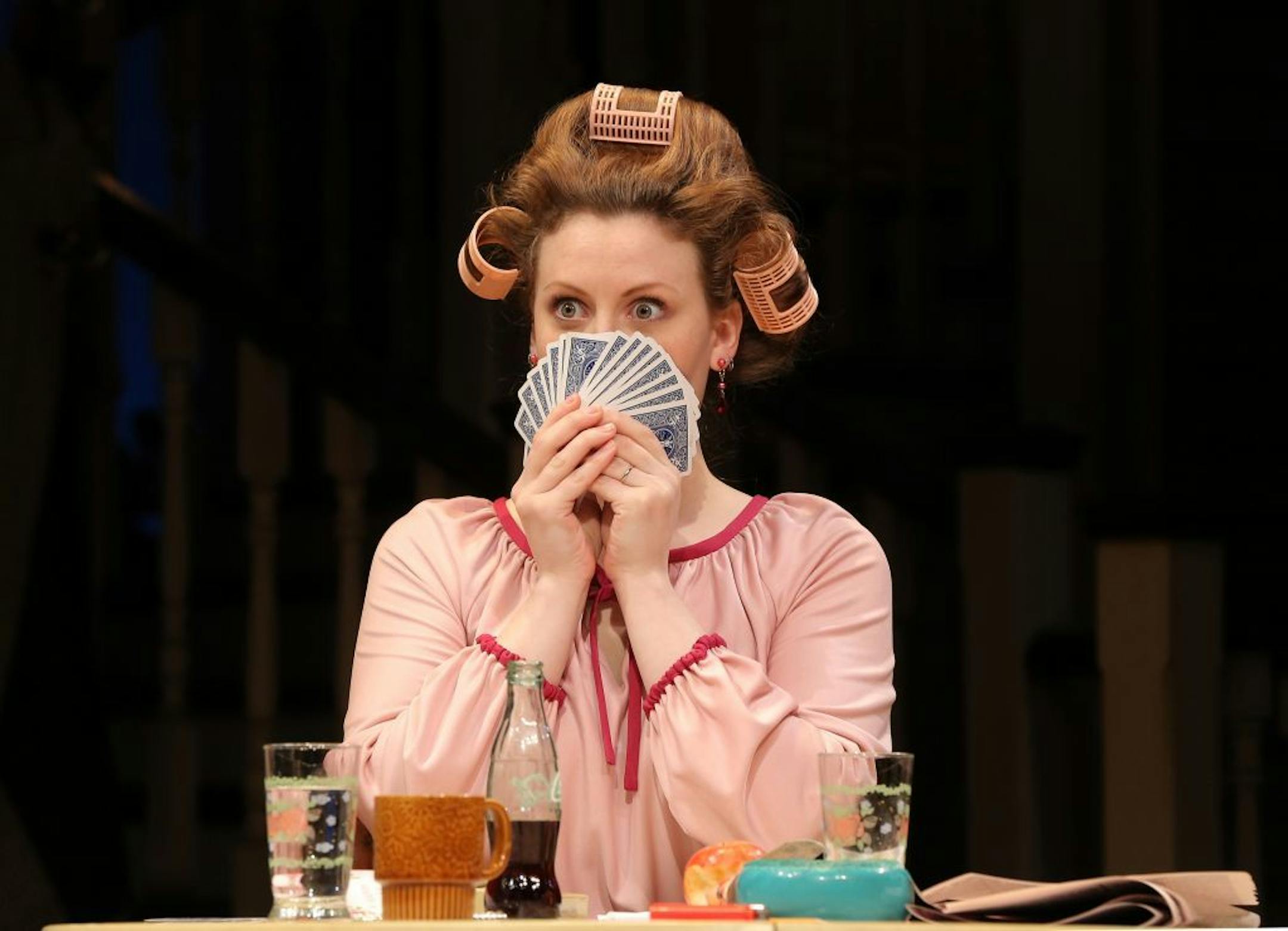 Ashley Rose Montondo (Babe Botrelle) in "Crimes of the Heart" by Beth Henley. Directed by Marcela Lorca, set design by James Youmans, costume design by Clint Ramos and lighting design by Mark McCullough. May 3 - June 15, 2014 on the Wurtele Thrust Stage at the Guthrie Theater, Minneapolis. Photo by Joan Marcus.