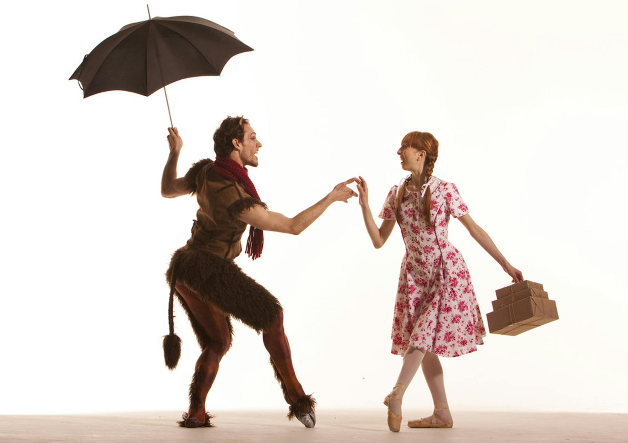 Twin Cities Ballet dancers Andrew Lester (Mr. Tumnus) and Zoe Marinello-Kohn (Lucy) will perform in the upcoming production of ìNarniaî at the Ames Center. (Photo by Erik Saulitis)