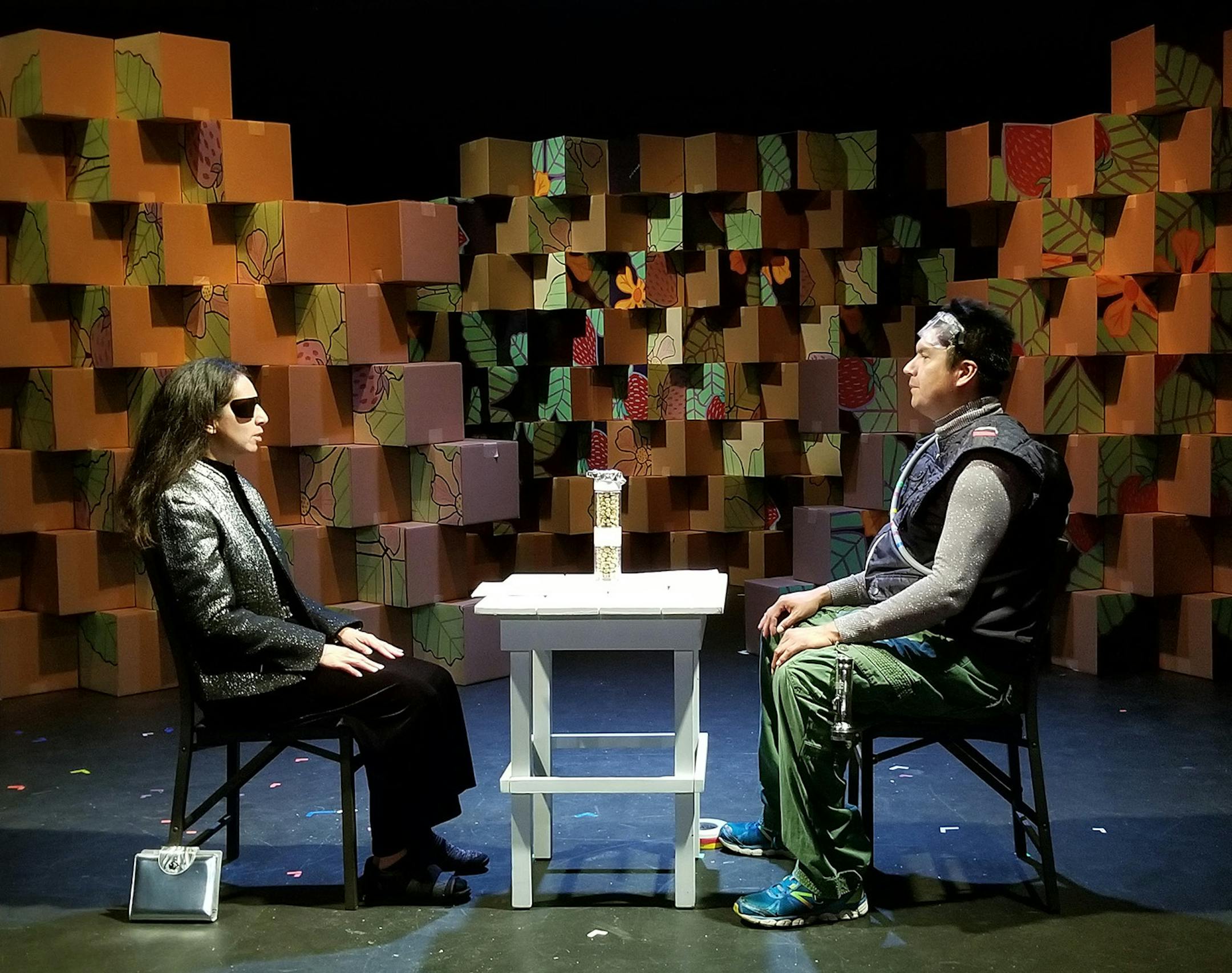 Photo by Rhiana Yazzie
Andrea Fairbanks and Lorne Maxwell Duquette in "SEEDS" by Laura Shamas, part of the Native American Ten-Minute Play Festival.