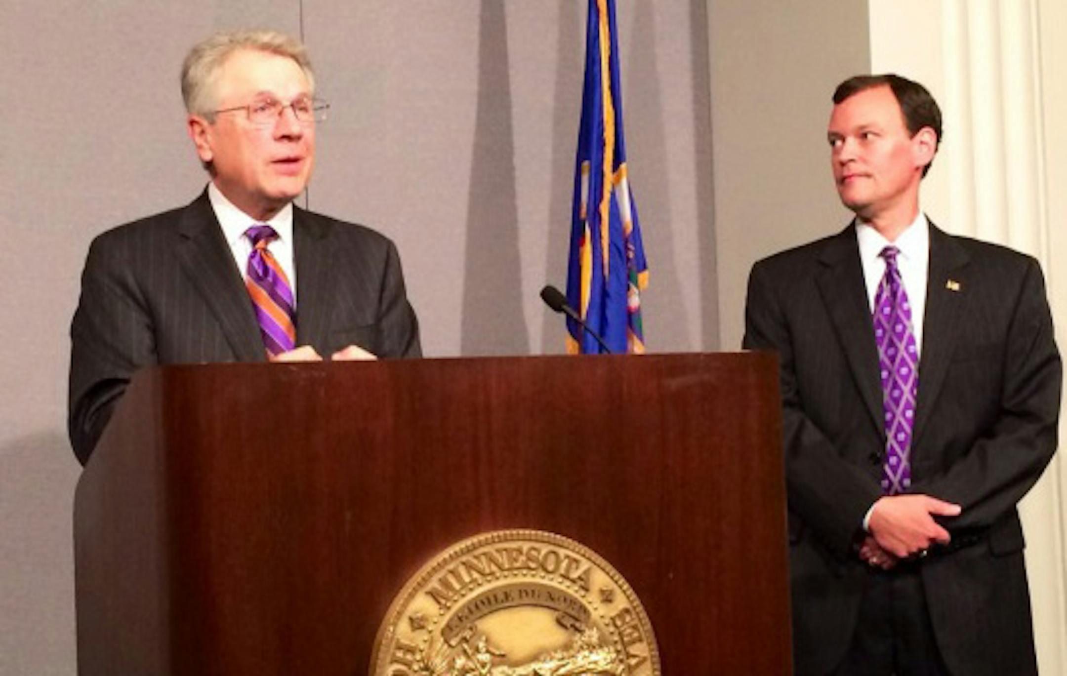 Tom Horner, left, and Jeff Johnson