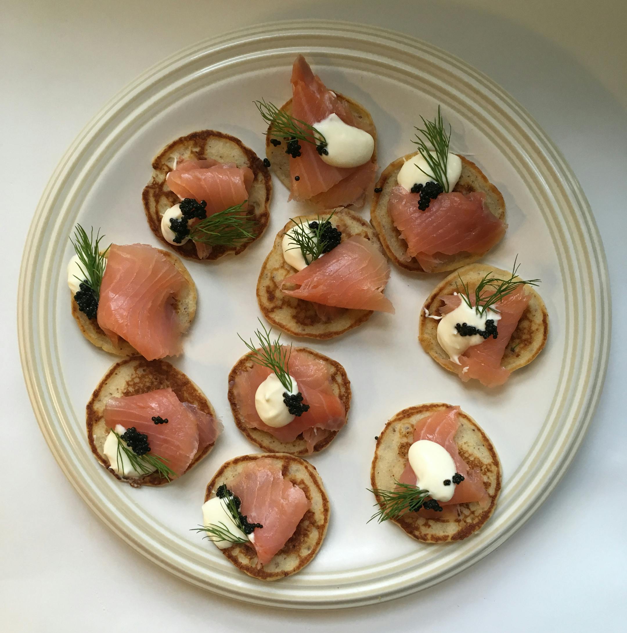 Blini With Smoked Salmon.