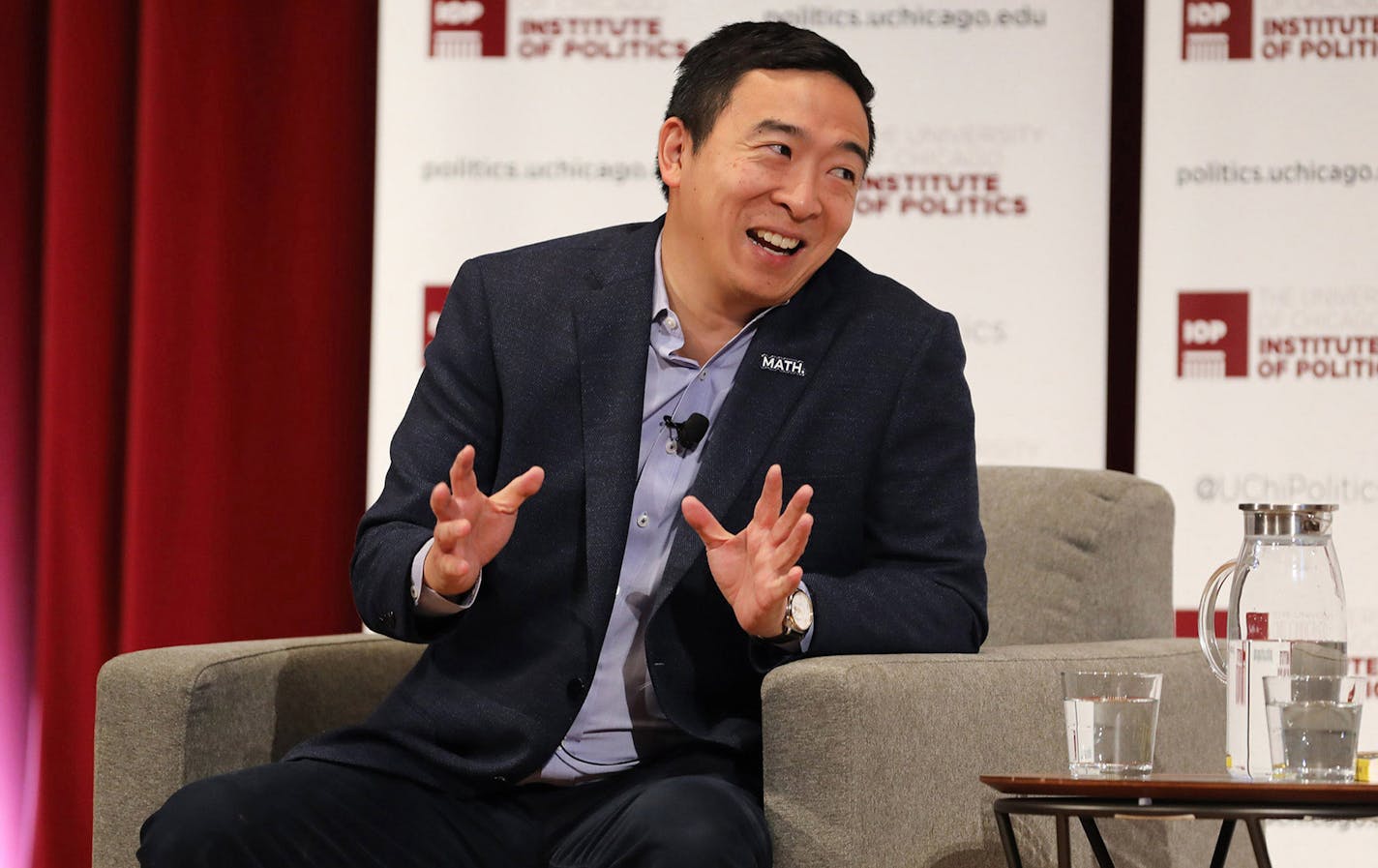 Former Democratic presidential Andrew Yang speaks at the University of Chicago on December 5, 2019. (Abel Uribe/Chicago Tribune/TNS) ORG XMIT: 1654960