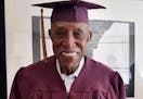 Merrill Pittman Cooper, 101, was awarded an honorary high school diploma in a surprise ceremony in Jersey City on March 19. MUST CREDIT: Jefferson Cou