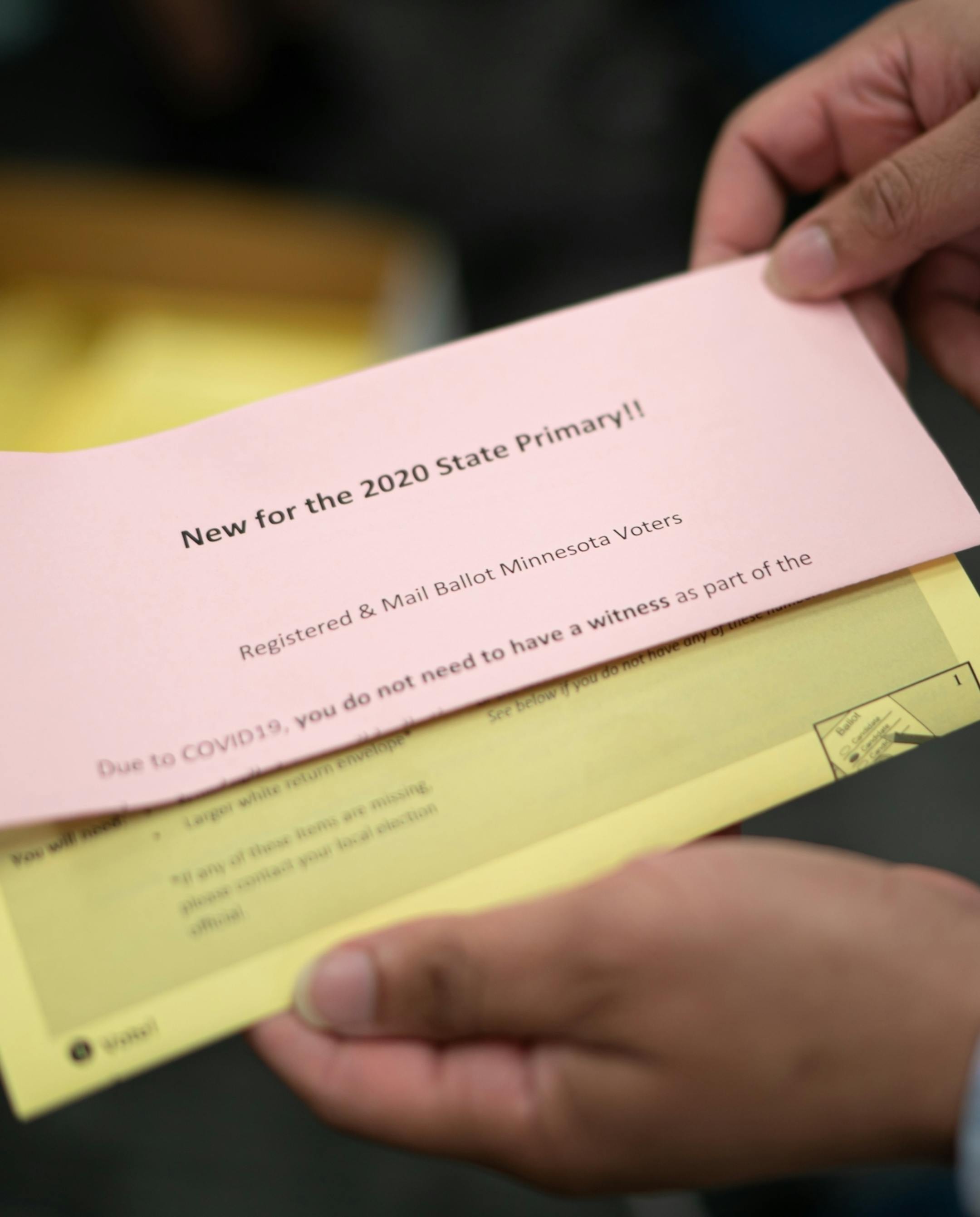 Because of COVID19, Minnesota is waiving the requirement to have a witness sign mail in ballots. Minneapolis Elections & Voter Services.
