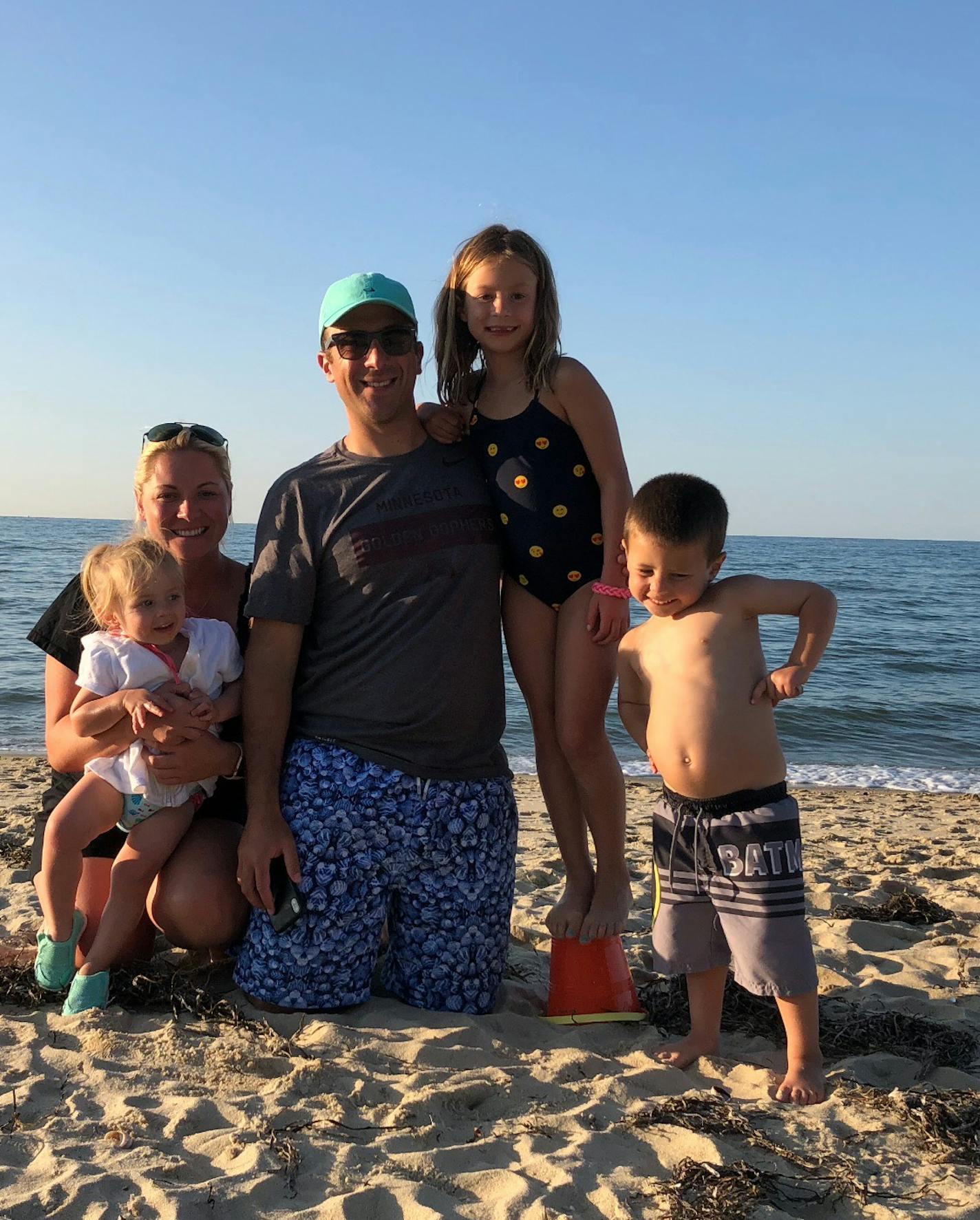 Gophers men's basketball coach Richard Pitino with wife Jill and their three children: Ava (9), Jack (6) and Zoe (3). Photo courtesy of Richard Pitino