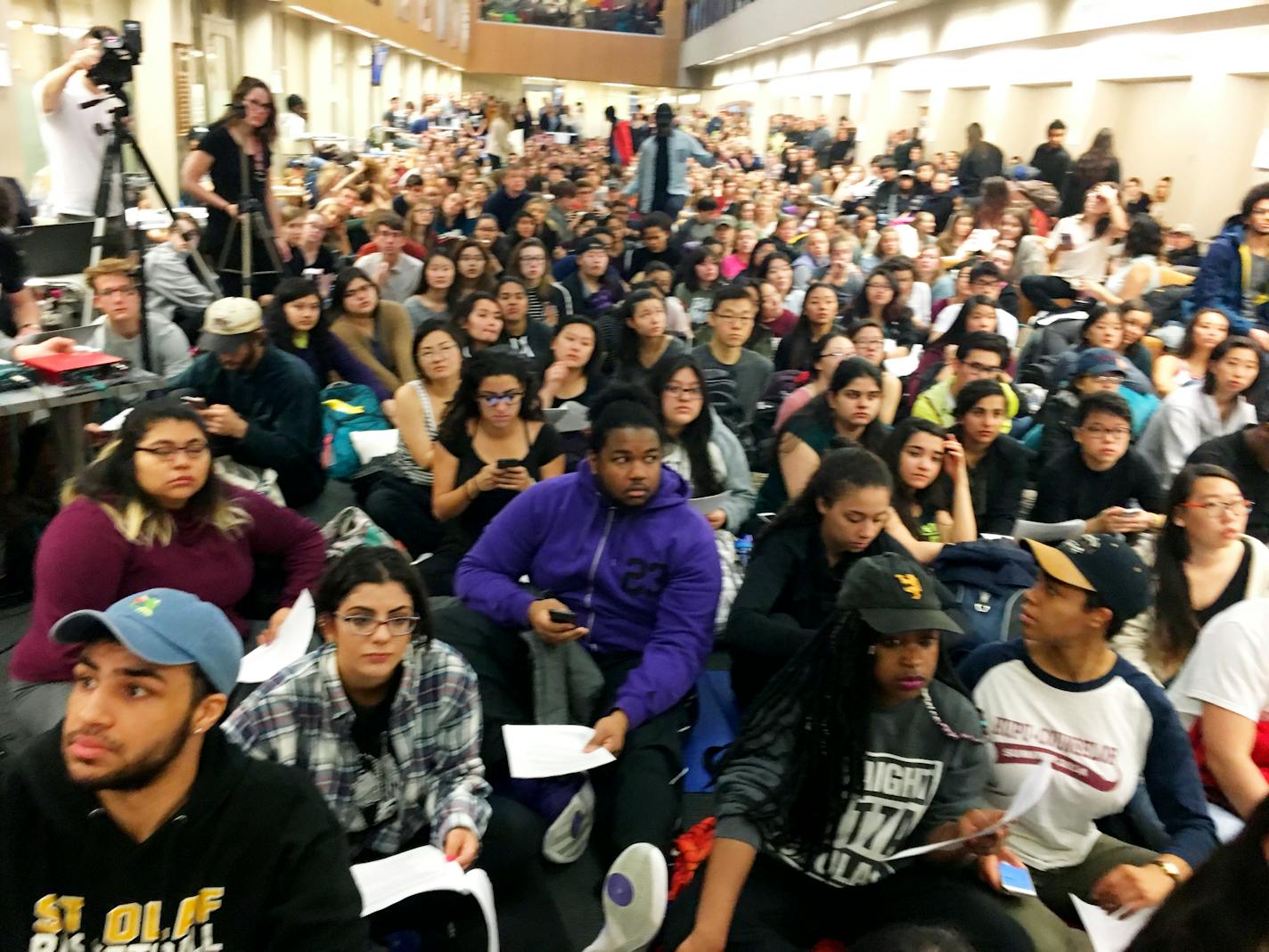 St. Olaf students prepare for daylong protest, infuriated by anonymous threats directed at minority students.