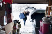 Anita Ewald dropped off some containers to her storage unit in Coon Rapids, Minn., on Friday, March 1, 2019. Ewald keeps her holiday decorations, pres