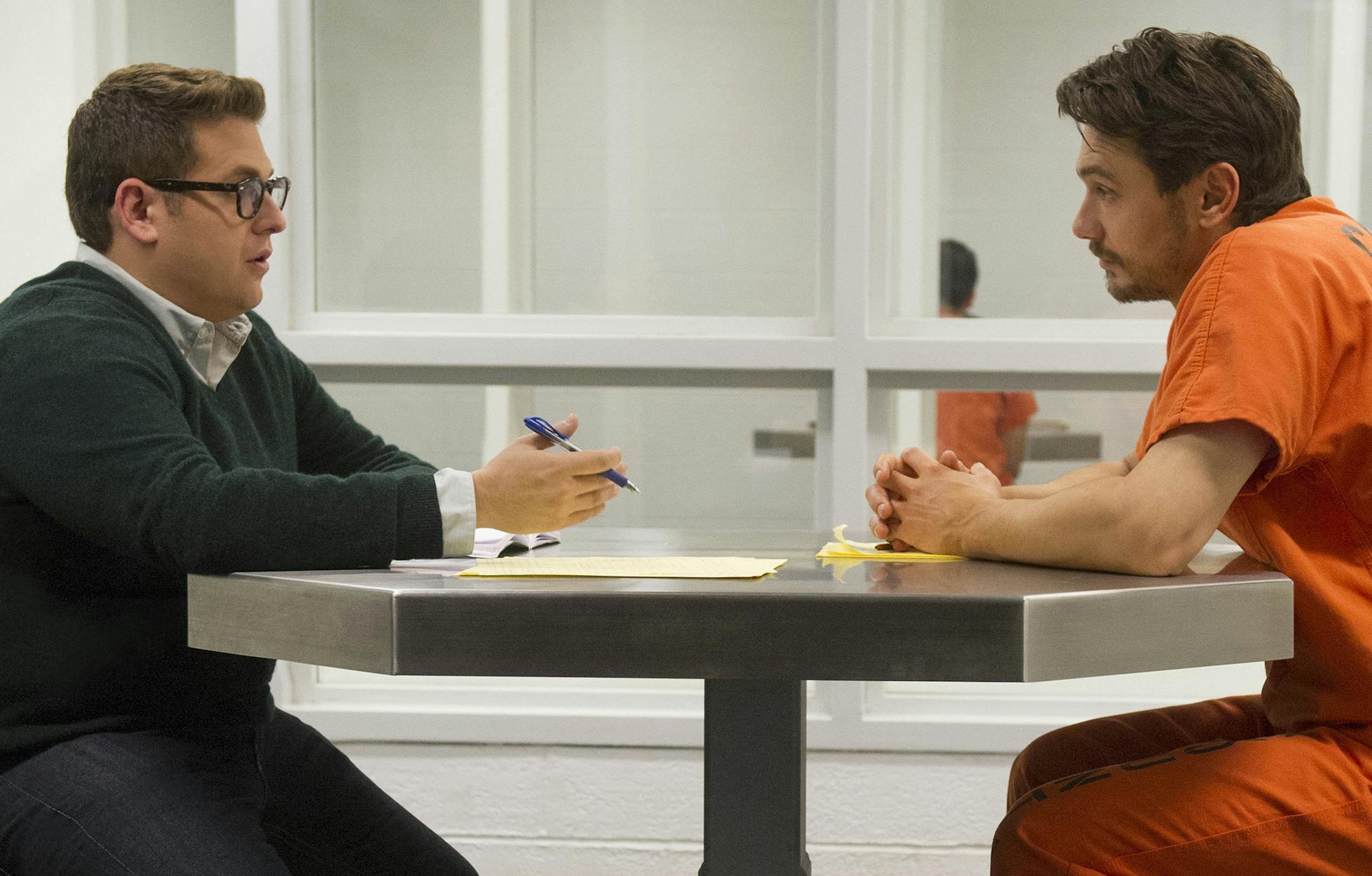 Jonah Hill as "Mike Finkel" and James Franco as "Christian Longo" in "True Story." (Fox Searchlight) ORG XMIT: 1166550