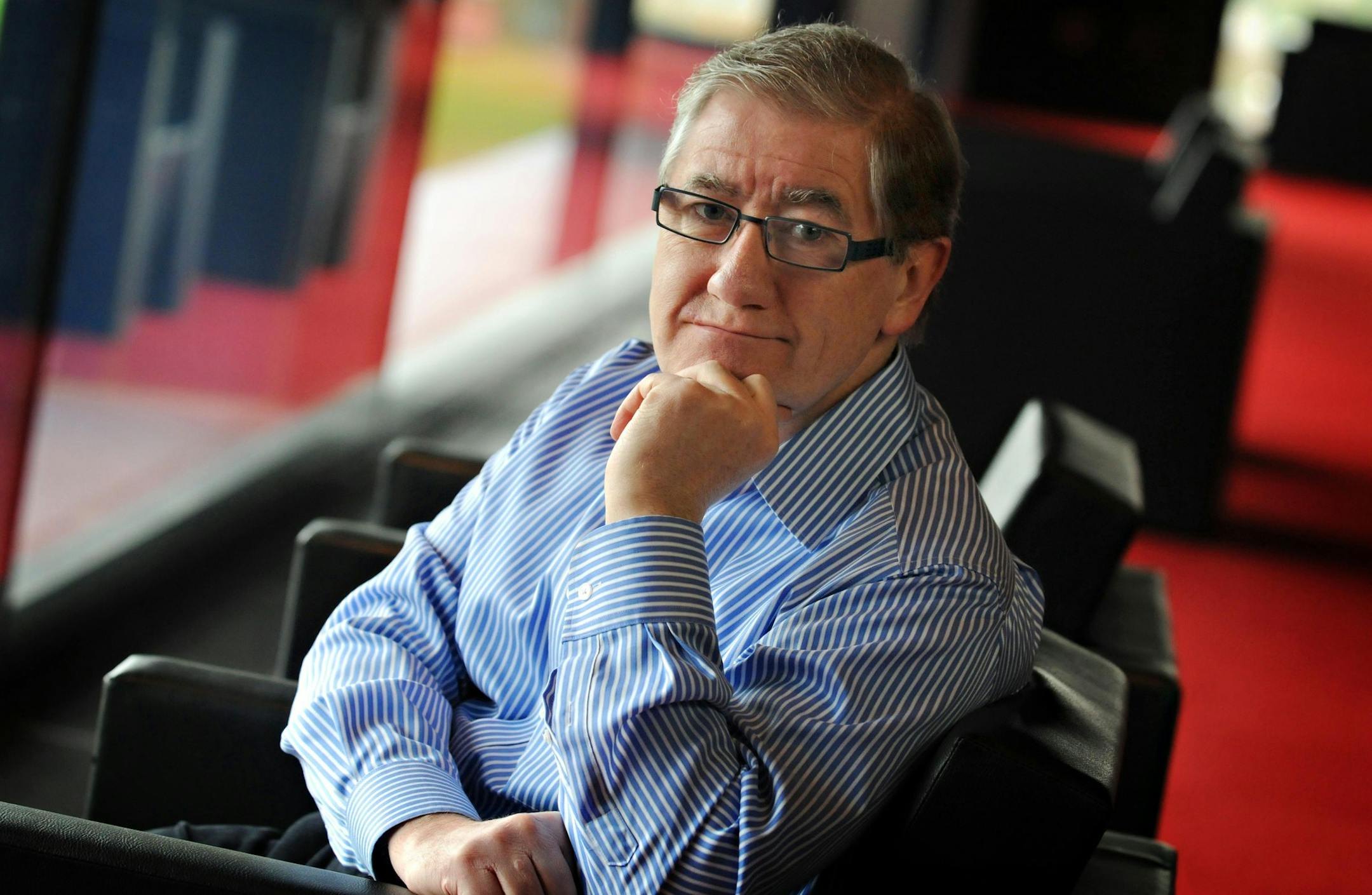 Artistic Director Joe Dowling poses for a photo between rehearsals, Thursday Oct. 15, 2009, at the Guthrie Theater in Minneapolis. Dowling, returns to the stage as an actor starring in the title role of Brian Friel's "Faith Healer" which opens Oct. 23 and runs through Dec. 6, 2009. (AP Photo/Dawn Villella)