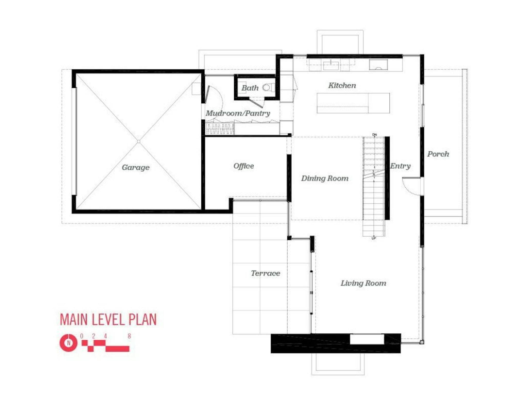 Main level floor plan by Peterssen/Keller Architecture